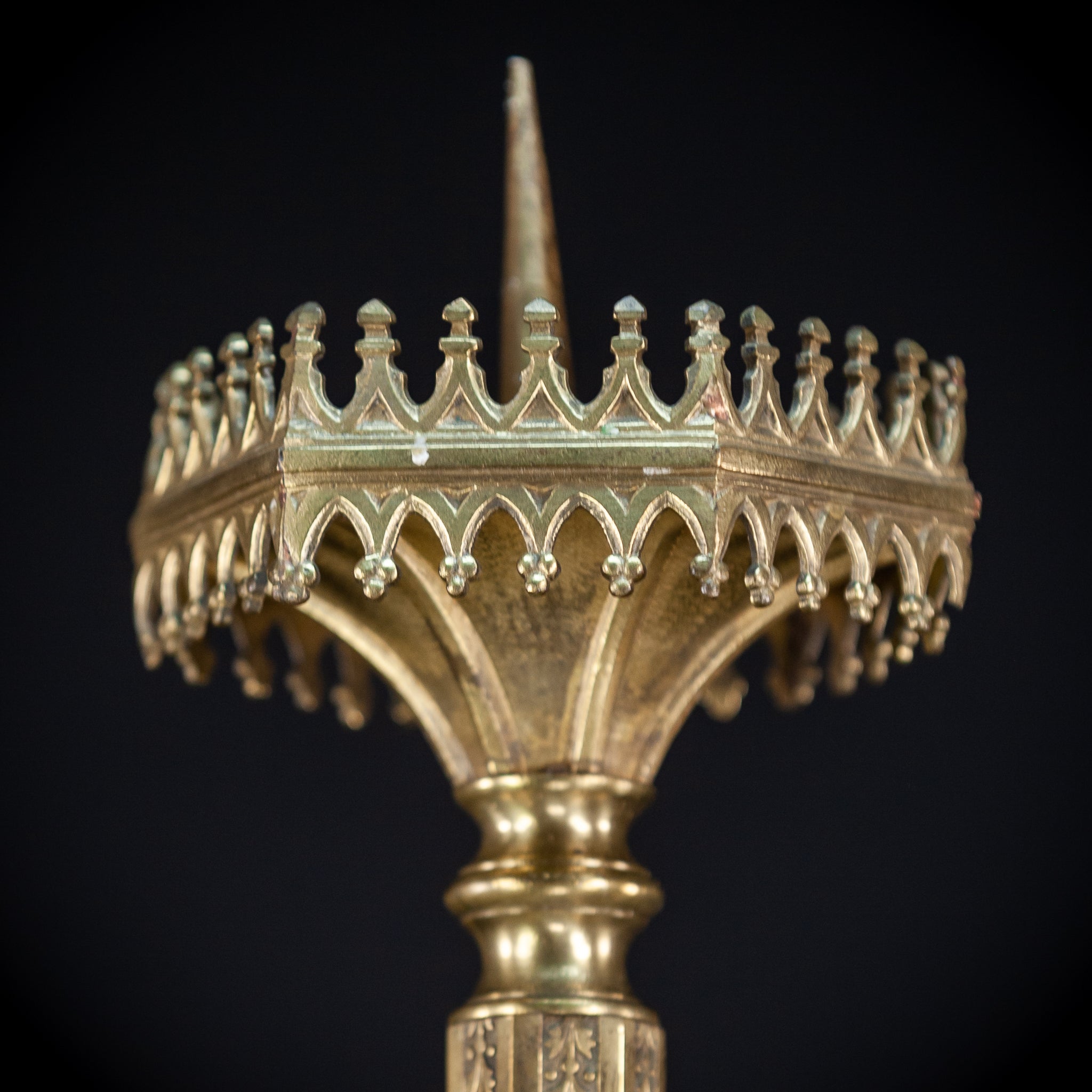 Pair of Gilded Bronze Candlesticks | 1800s Antique | 28.7" / 73 cm