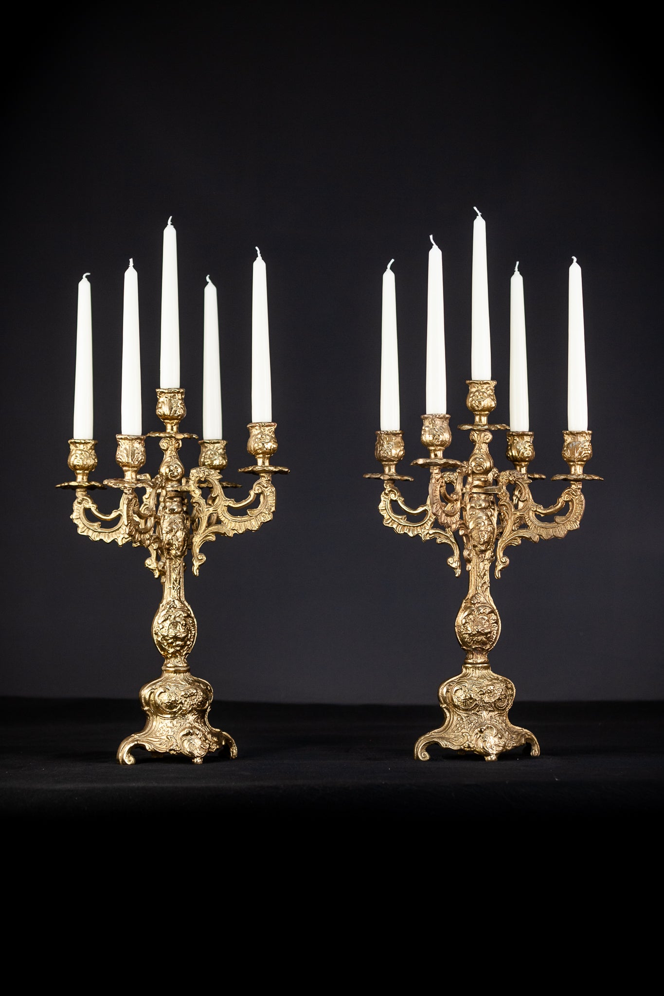 Bronze Candelabras | Vintage 16.5" / 42 cm
