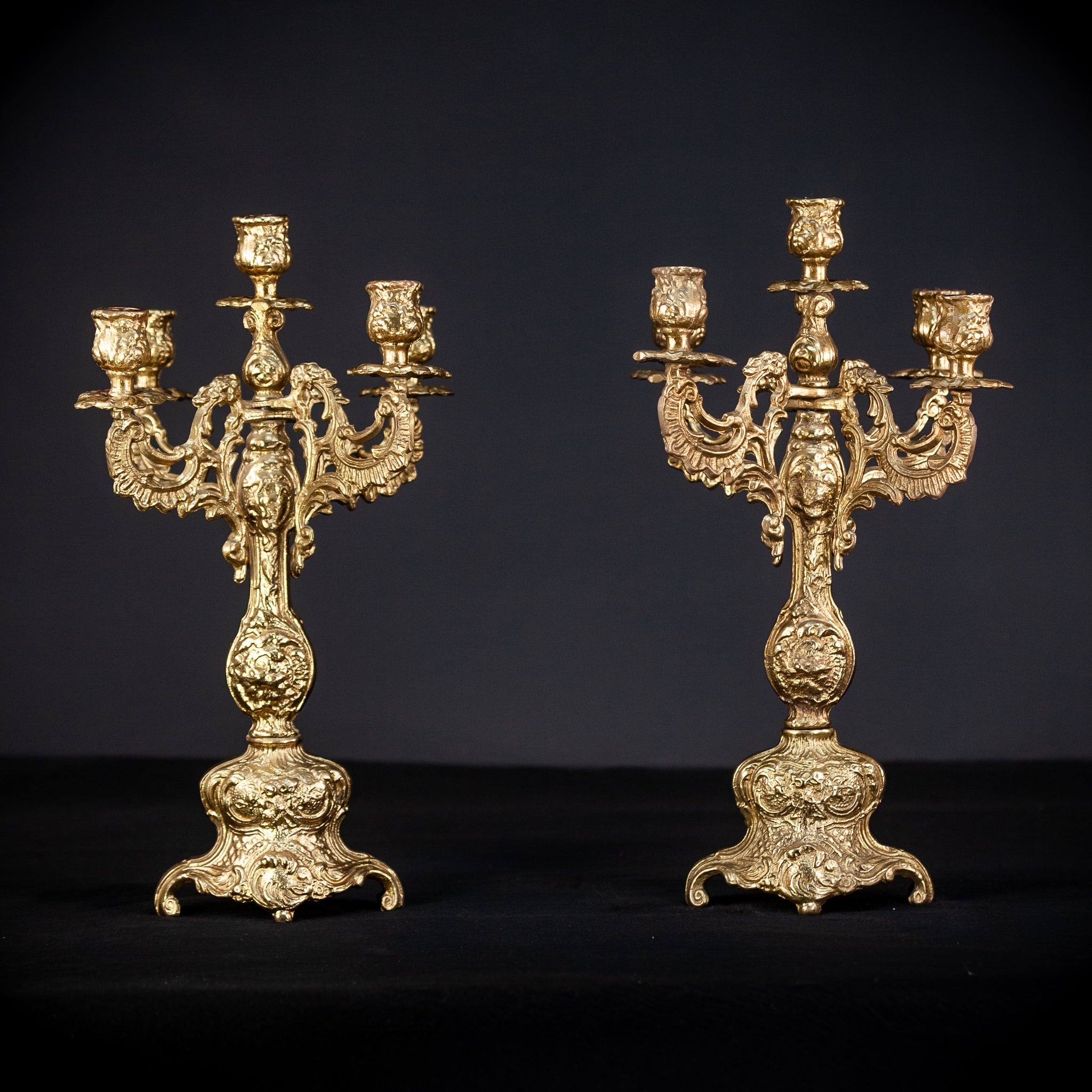 Bronze Candelabras | Vintage 16.5" / 42 cm