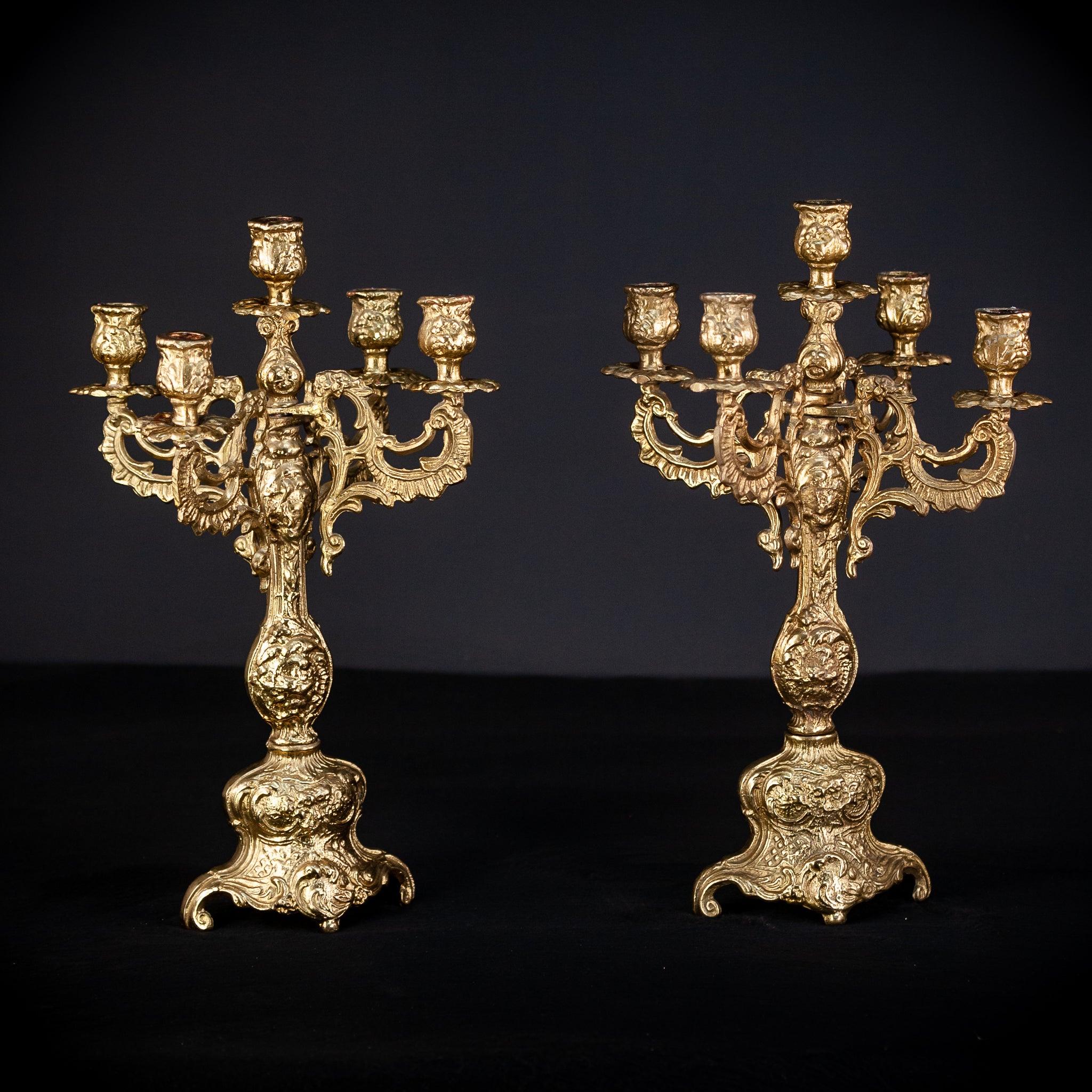 Bronze Candelabras | Vintage 16.5" / 42 cm