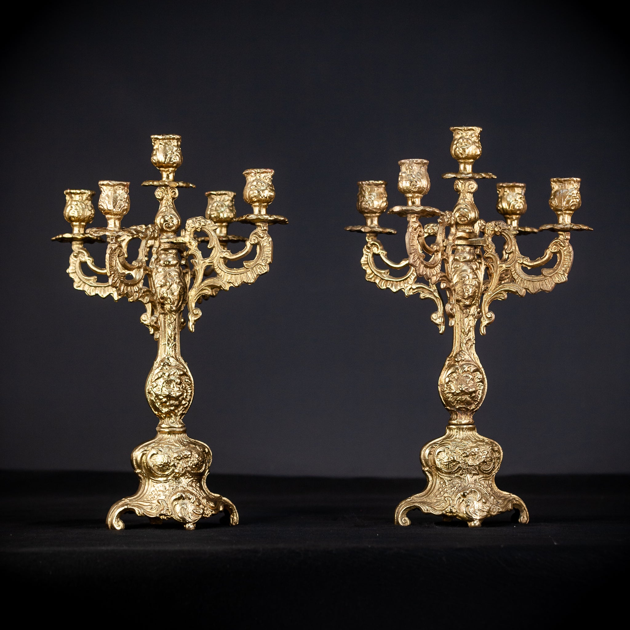 Bronze Candelabras | Vintage 16.5" / 42 cm
