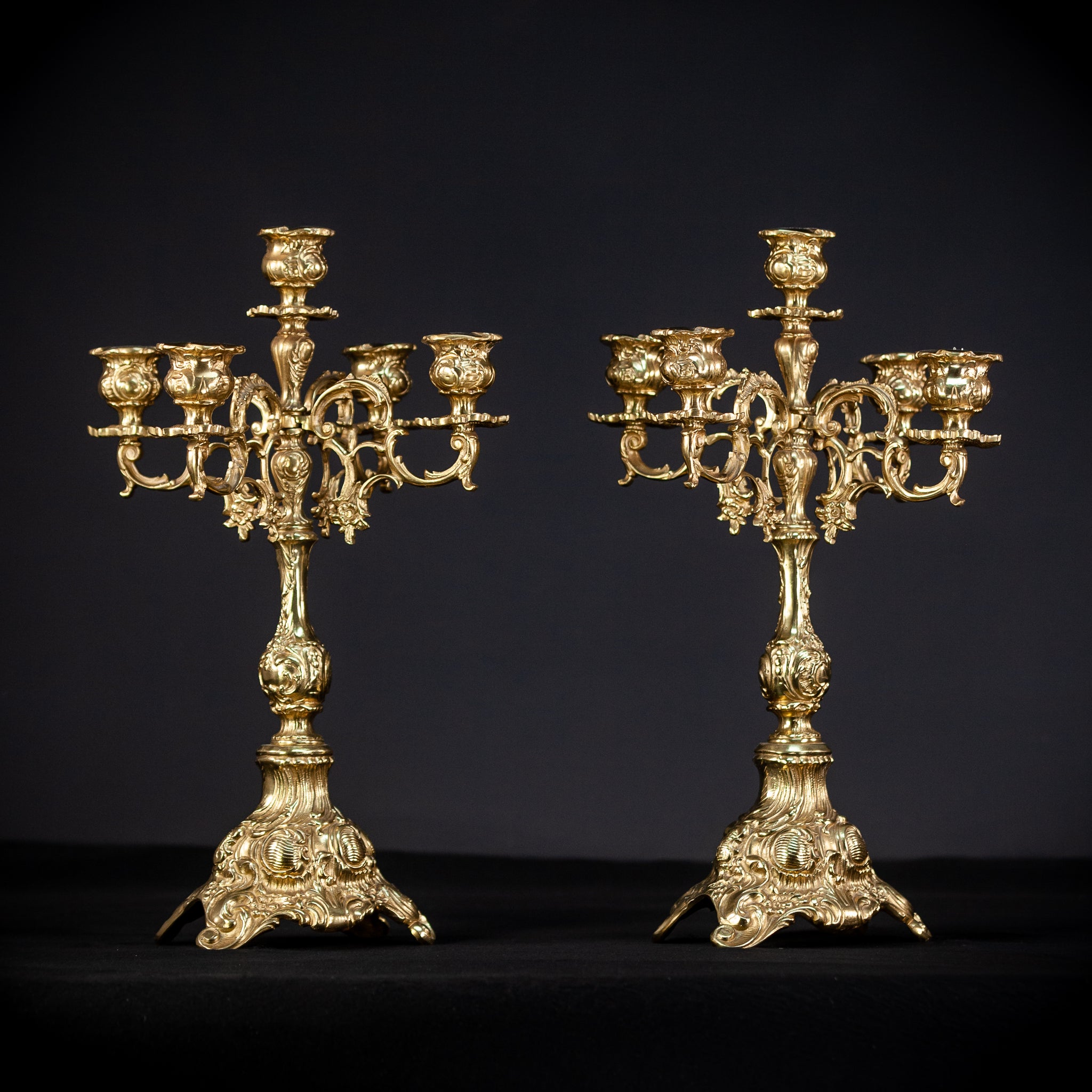 Bronze Candelabras | Vintage 17.3" / 44 cm