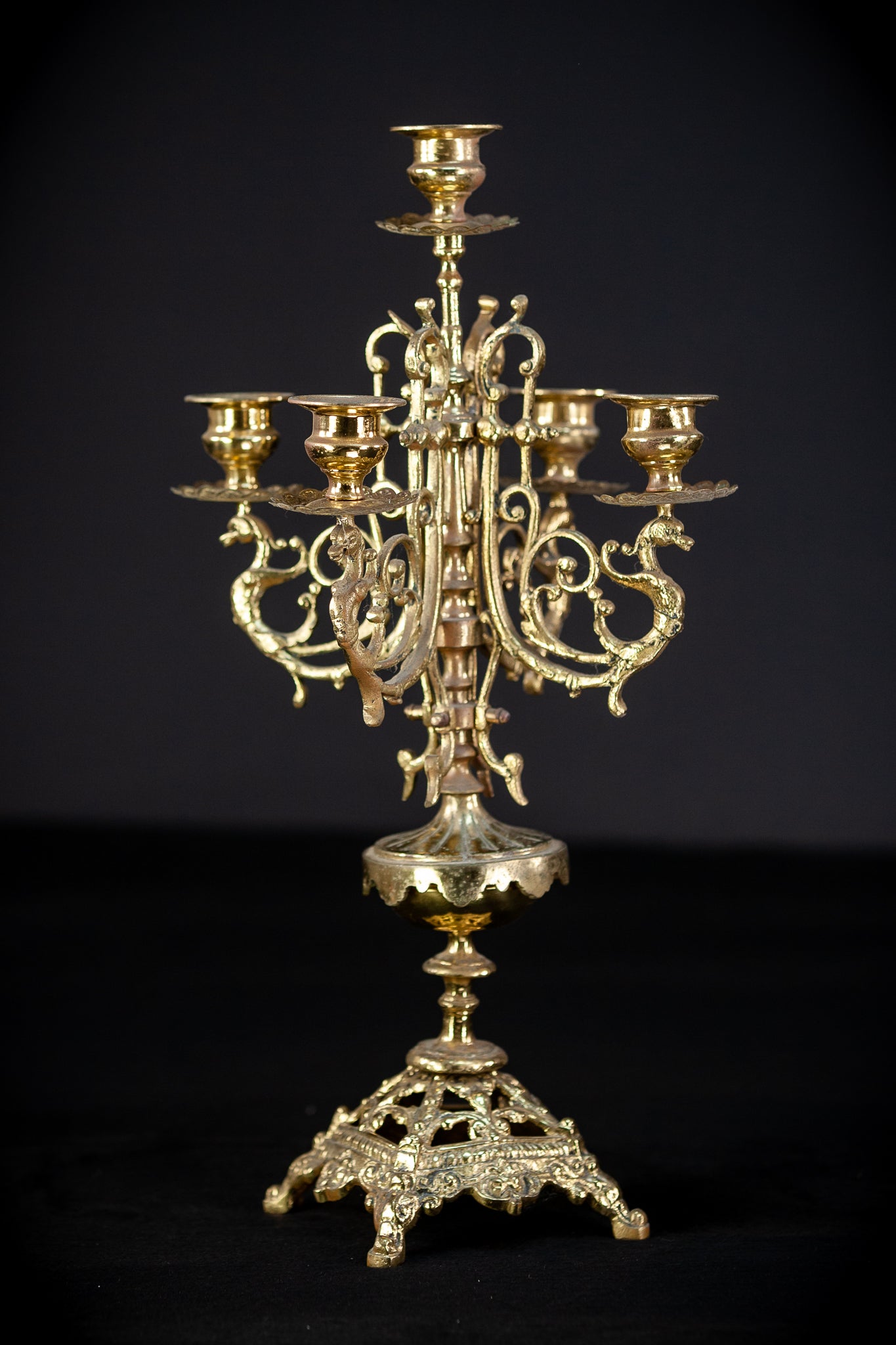 Bronze Brass Candelabras | Vintage 15.6" / 39.5 cm
