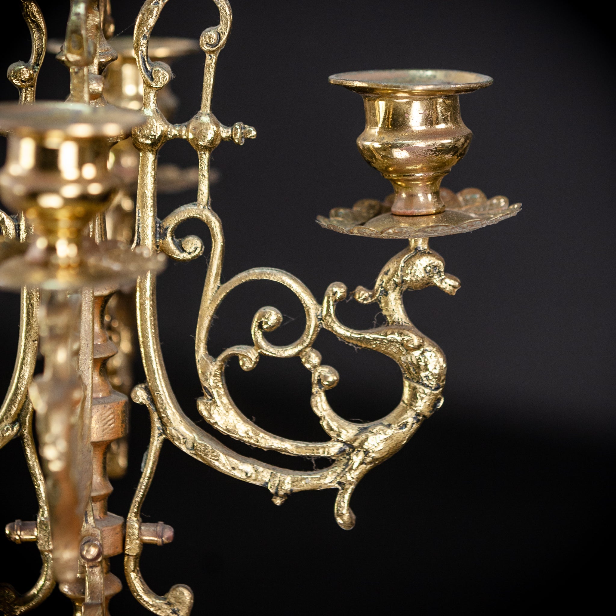 Bronze Brass Candelabras | Vintage 15.6" / 39.5 cm