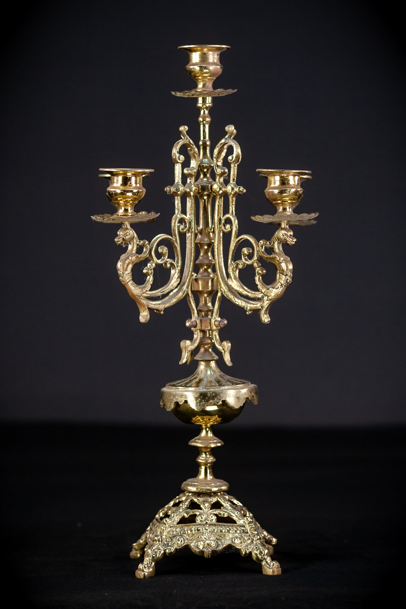 Bronze Brass Candelabras | Vintage 15.6" / 39.5 cm
