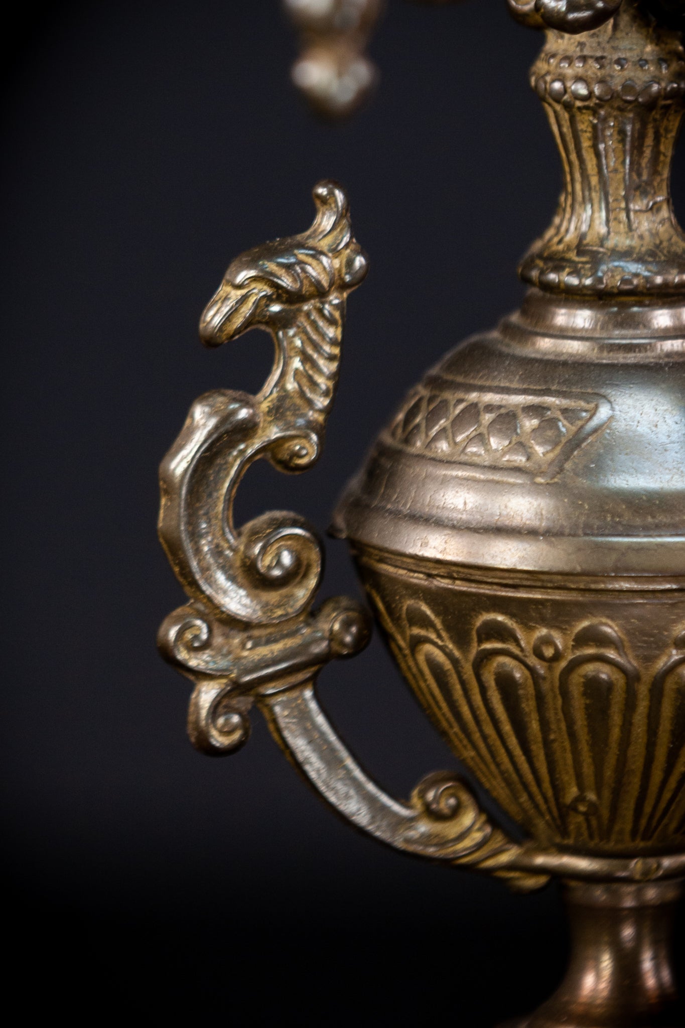 Pair of Baroque Bronze Candelabras | Vintage 16.9" / 43 cm