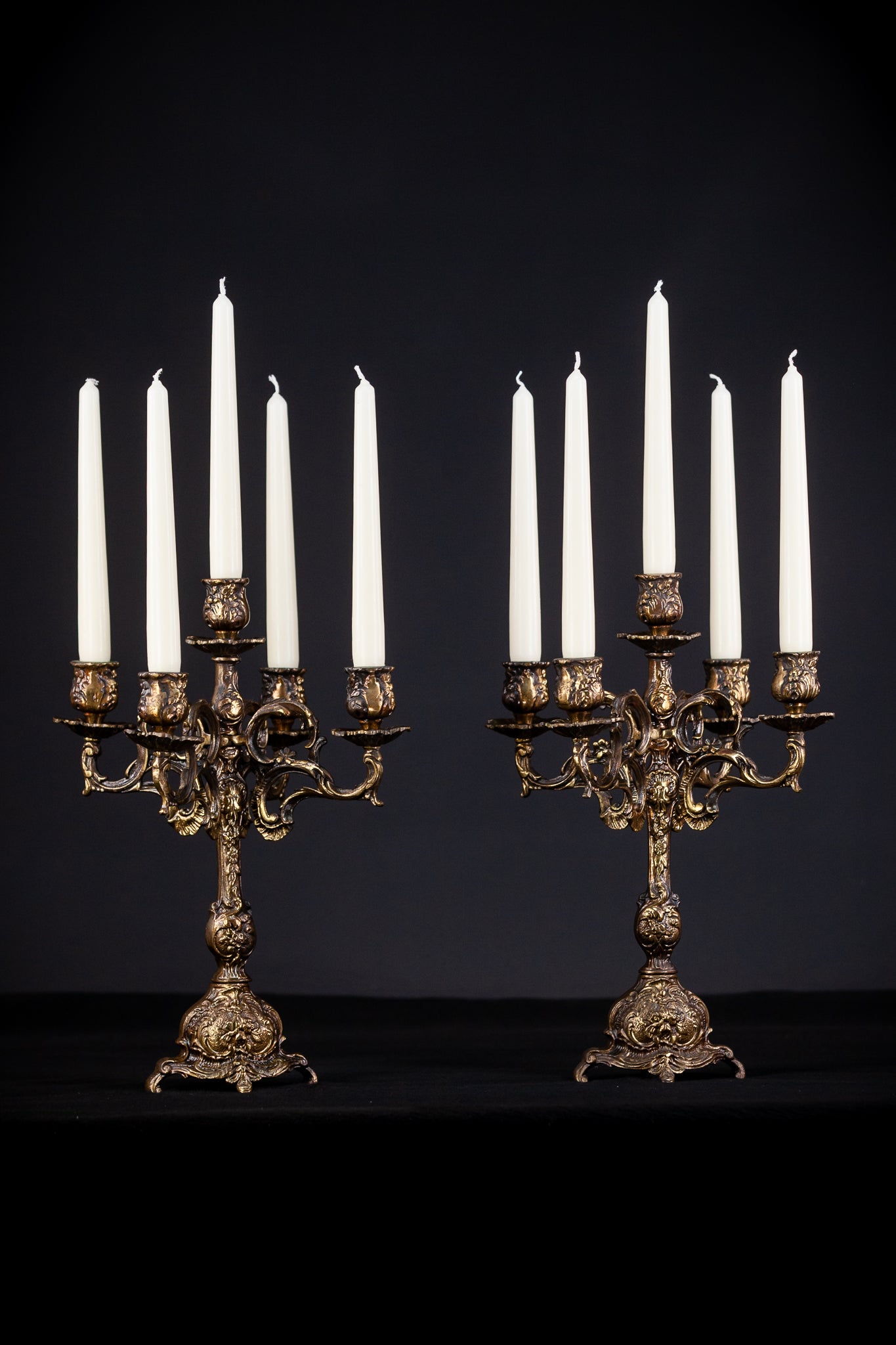 Bronze Candelabras | Vintage 13.8" / 35 cm