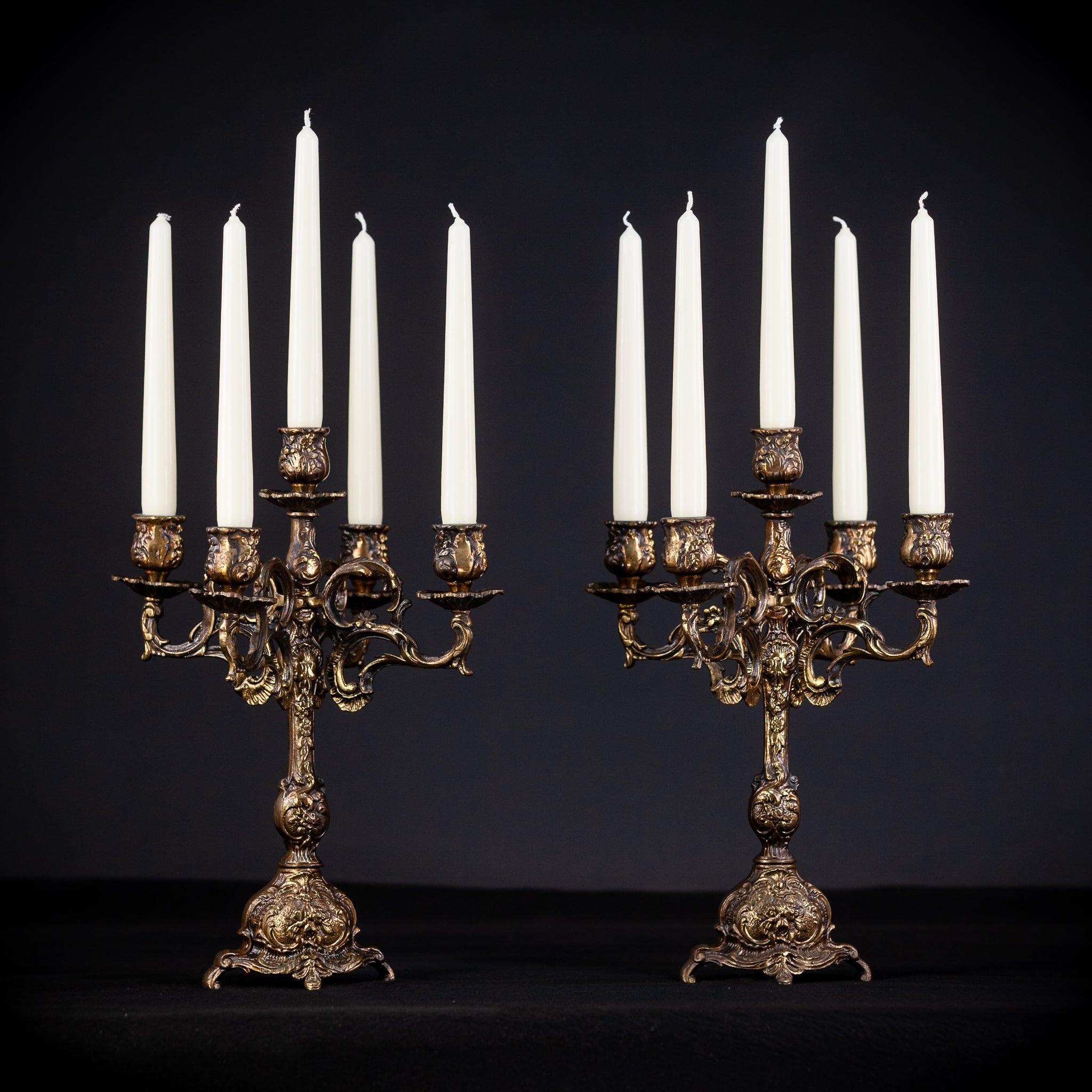 Bronze Candelabras | Vintage 13.8" / 35 cm