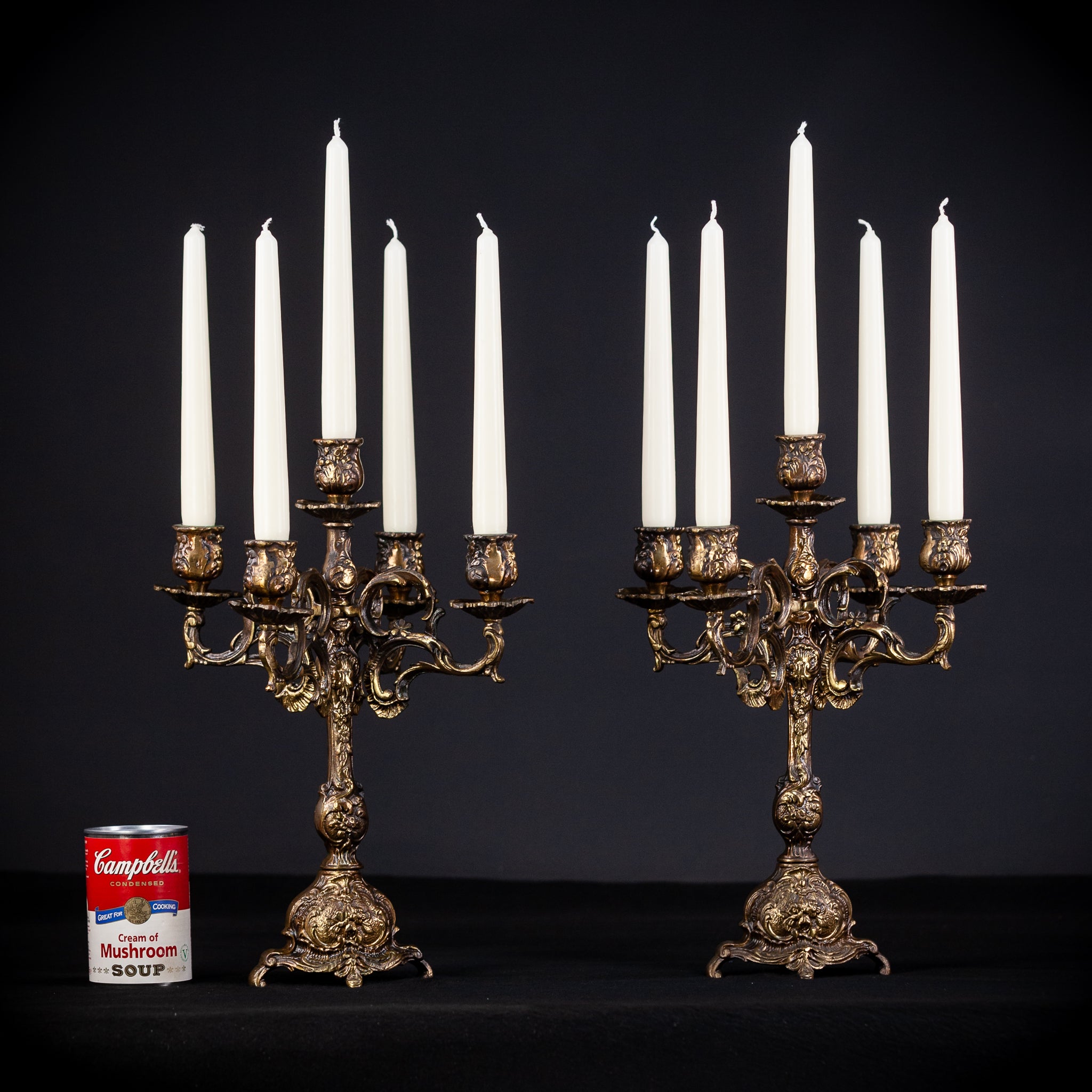 Bronze Candelabras | Vintage 13.8" / 35 cm