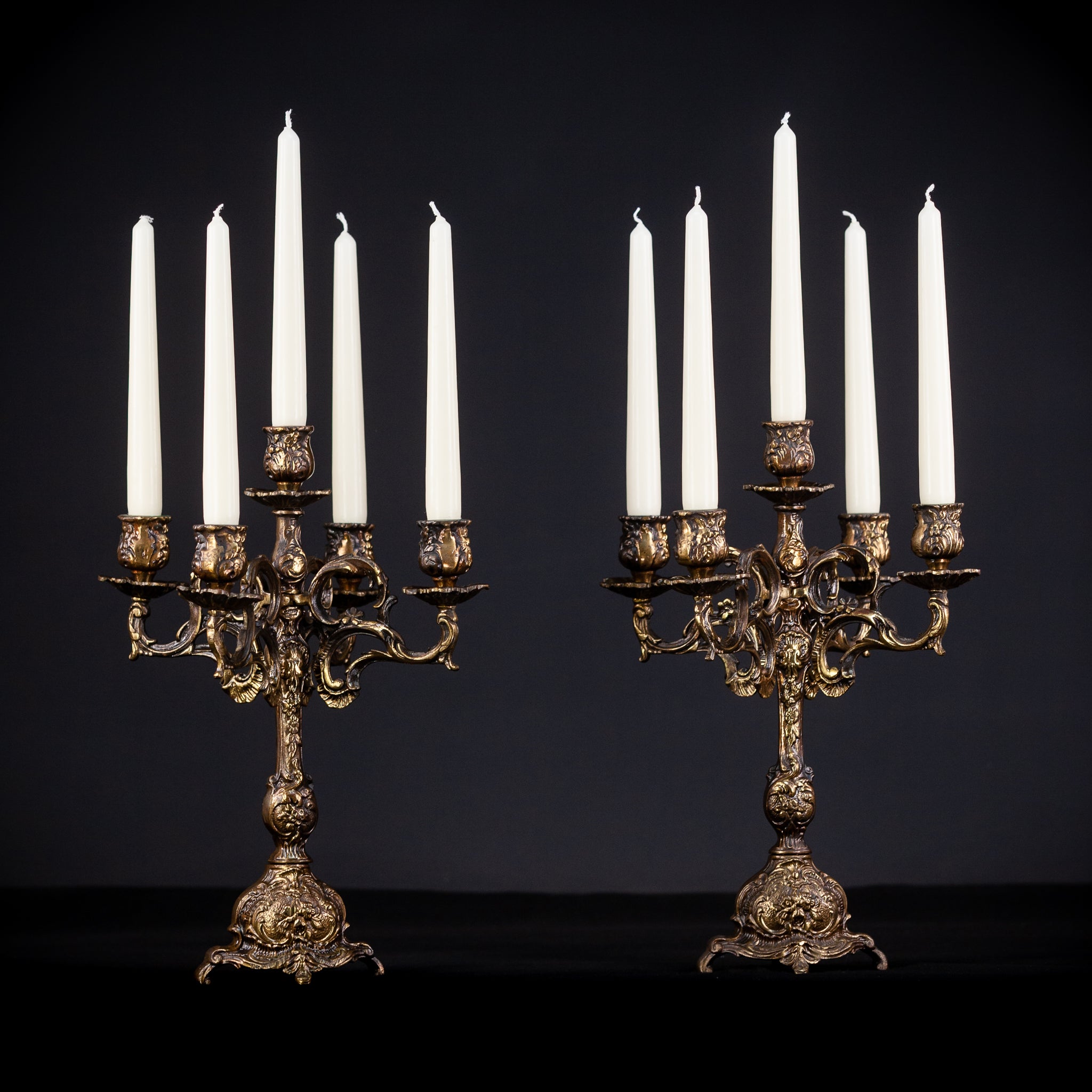 Bronze Candelabras | Vintage 13.8" / 35 cm