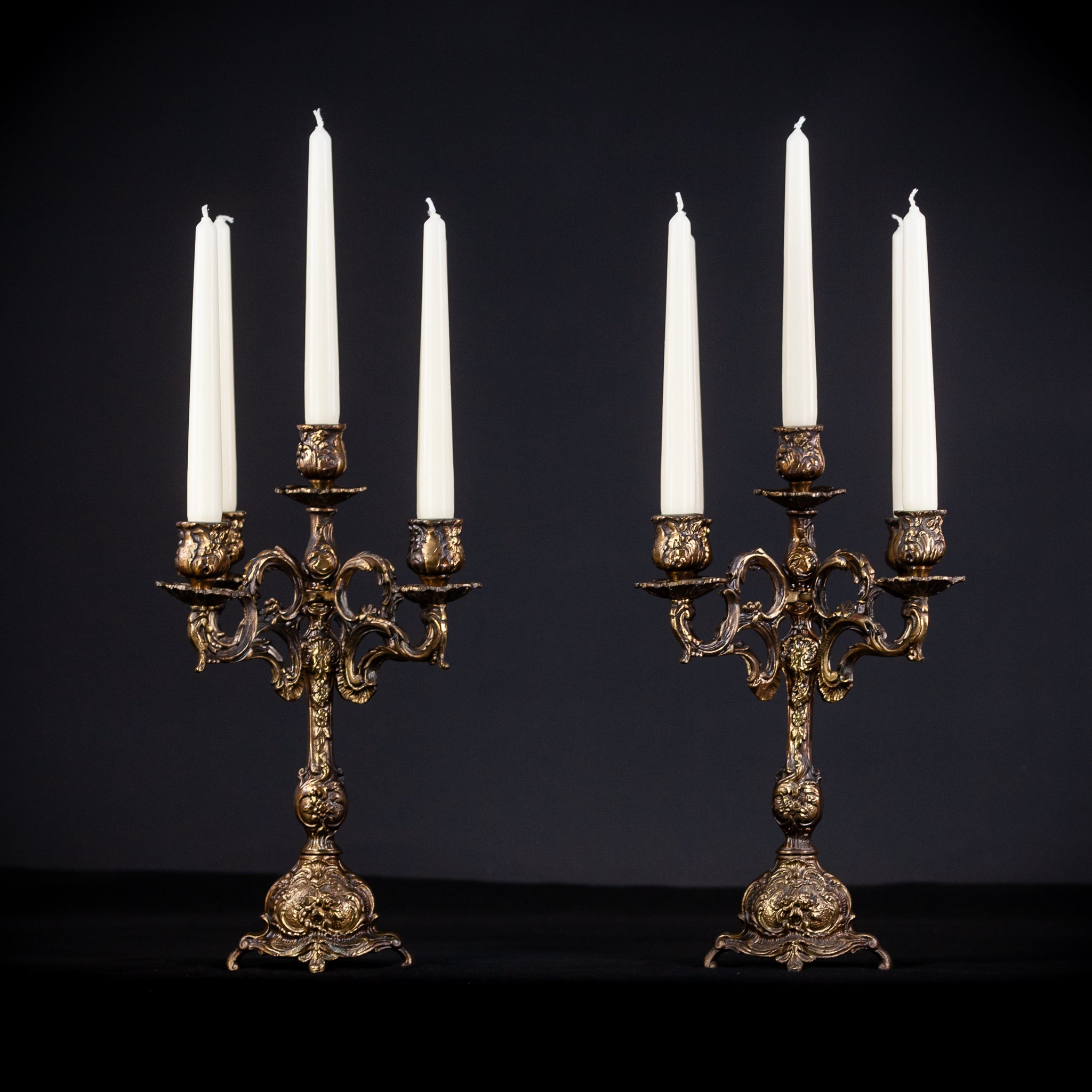 Bronze Candelabras | Vintage 13.8" / 35 cm