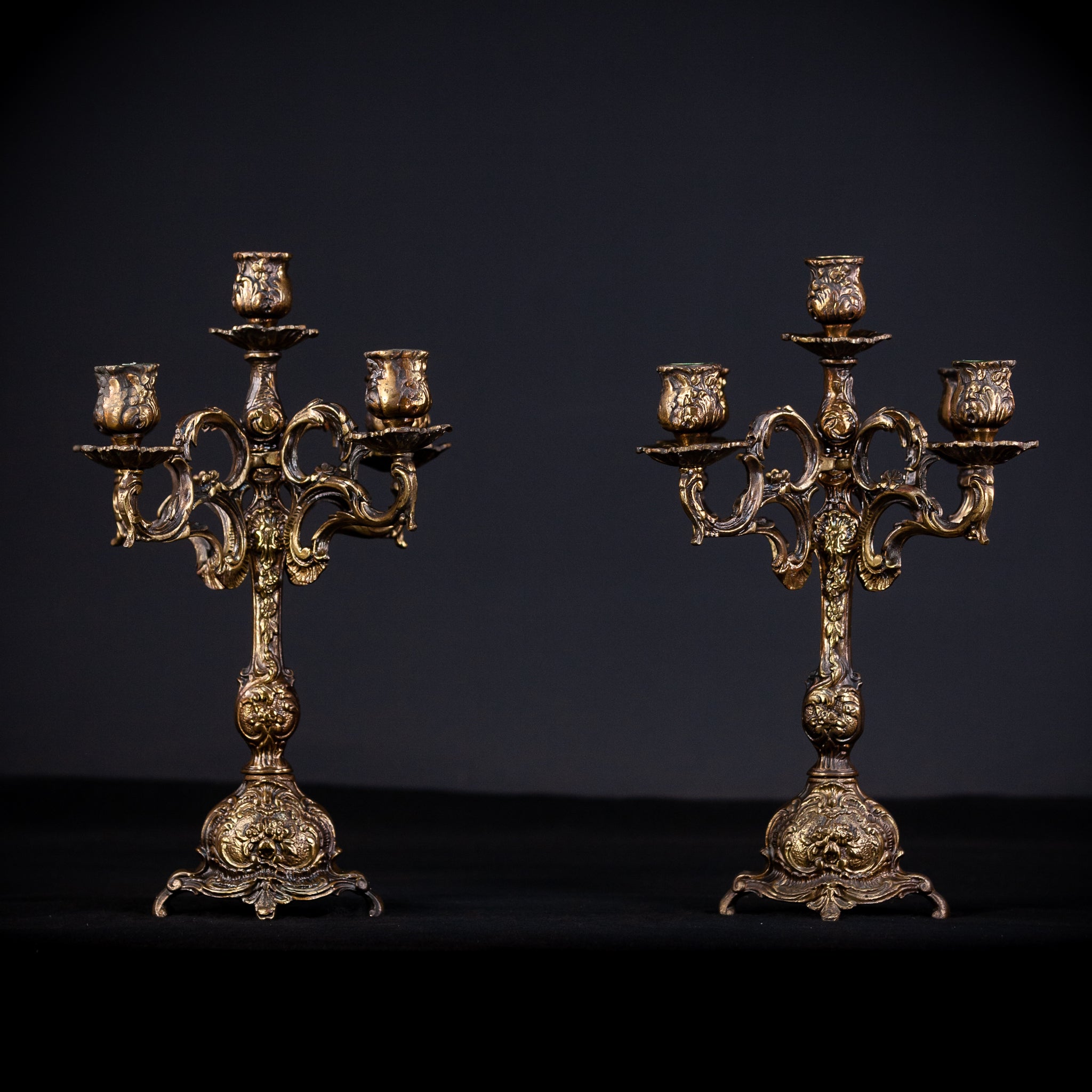 Bronze Candelabras | Vintage 13.8" / 35 cm