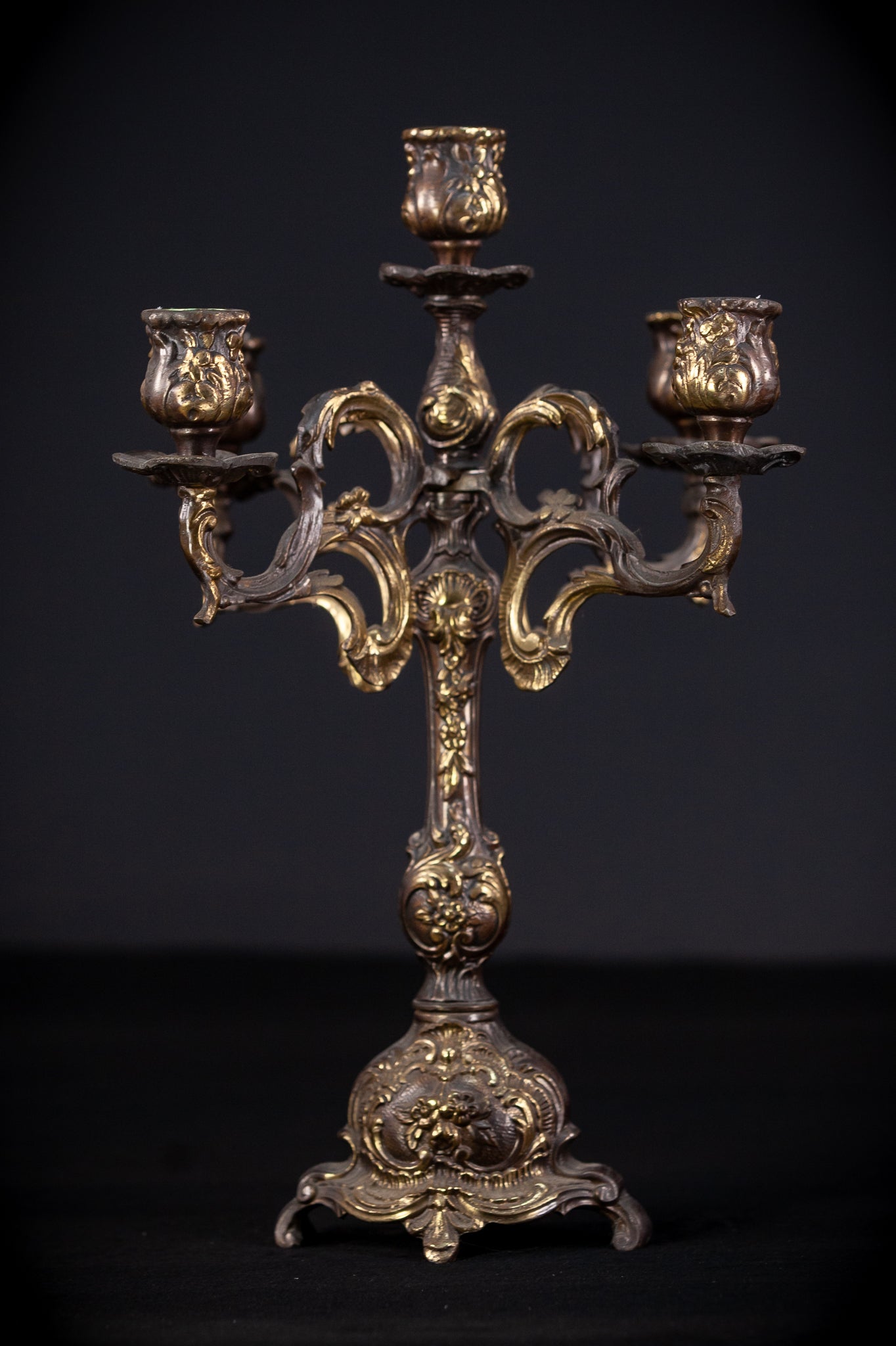 Bronze Candelabra | Vintage 14.6" / 37 cm