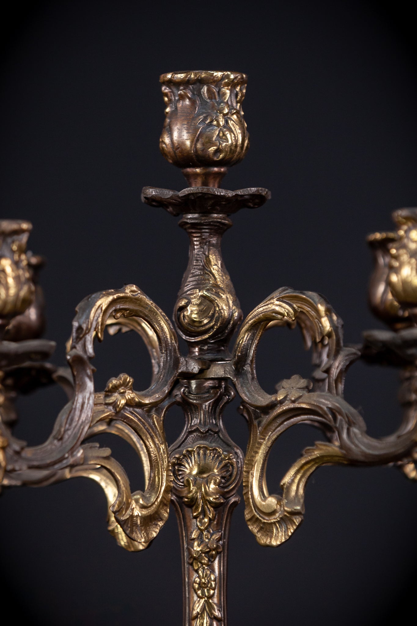 Bronze Candelabra | Vintage 14.6" / 37 cm