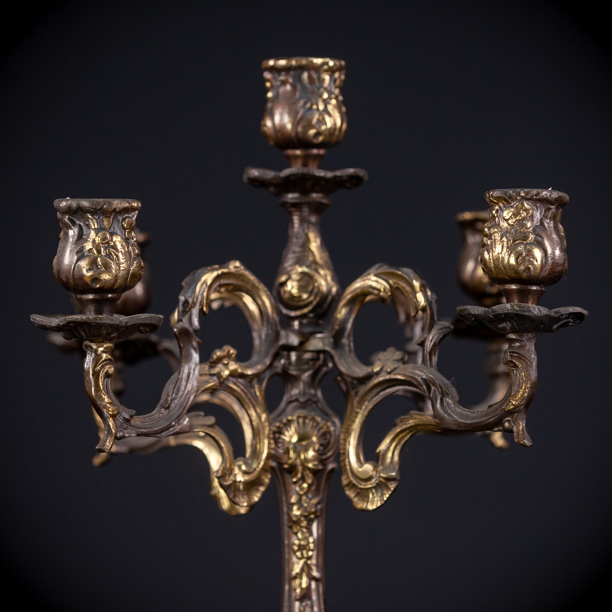 Bronze Candelabra | Vintage 14.6" / 37 cm