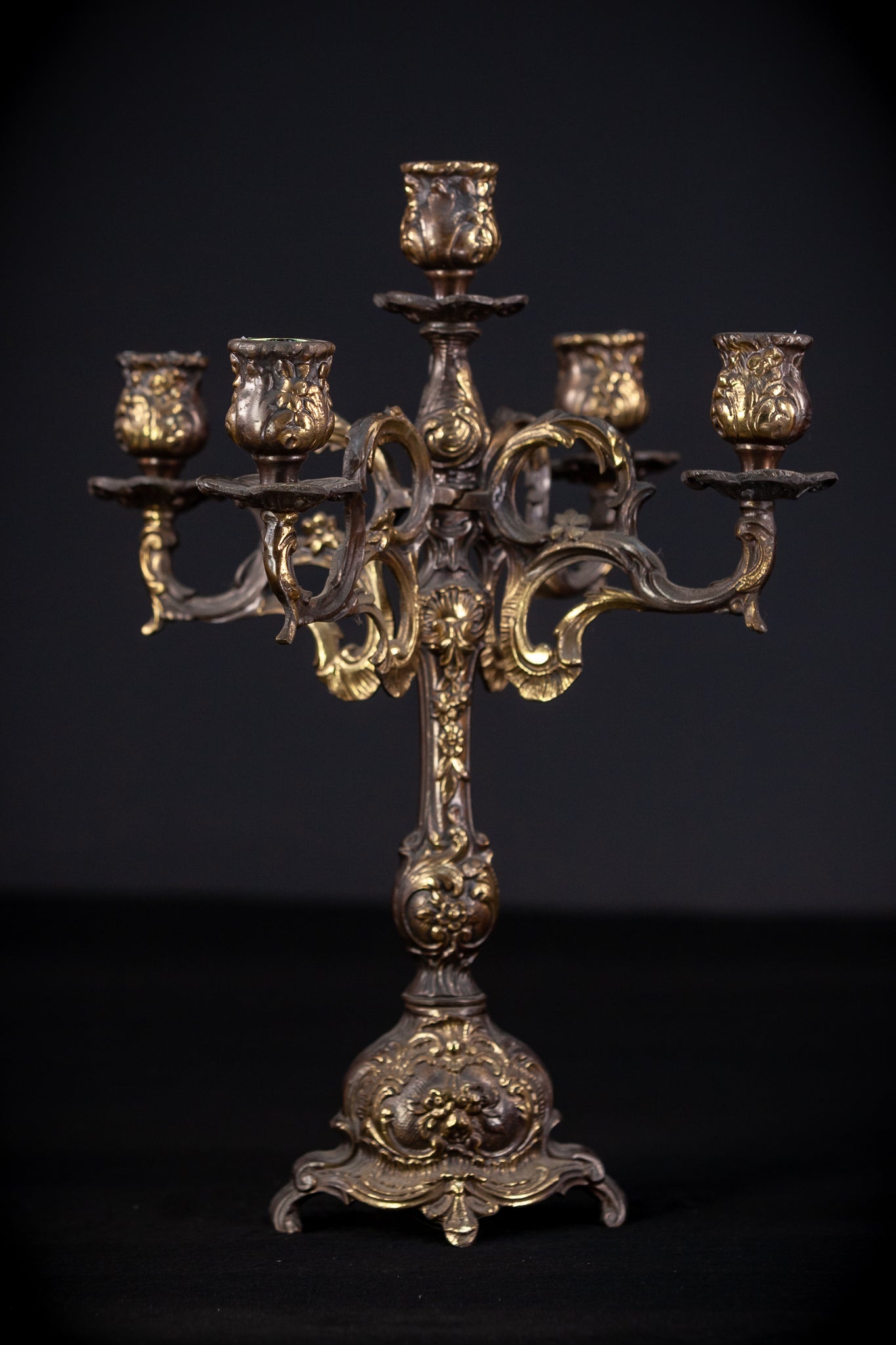 Bronze Candelabra | Vintage 14.6" / 37 cm