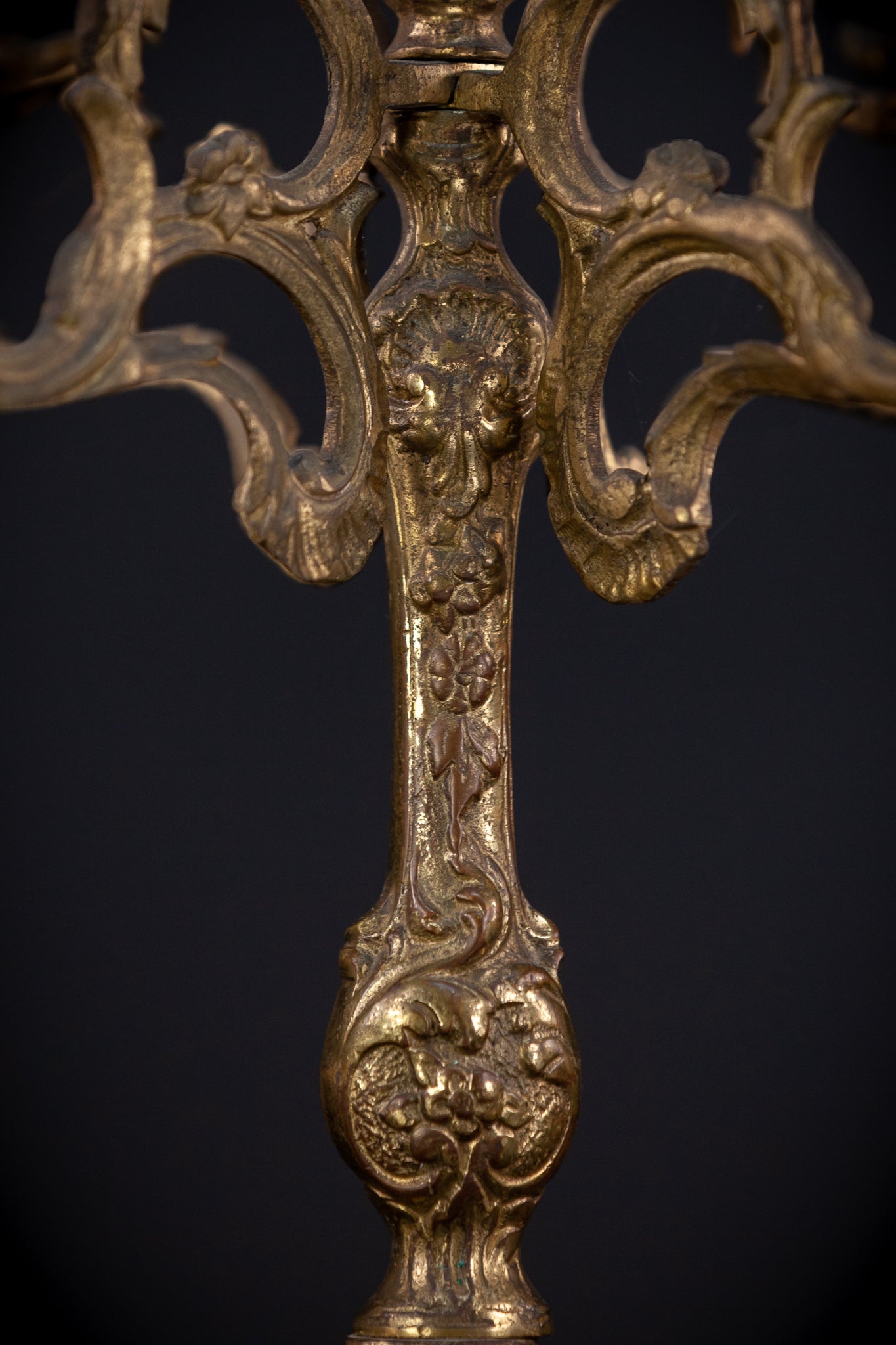 Bronze 5 Arms Candelabra | mid 1900s Vintage | 14" / 35.5 cm
