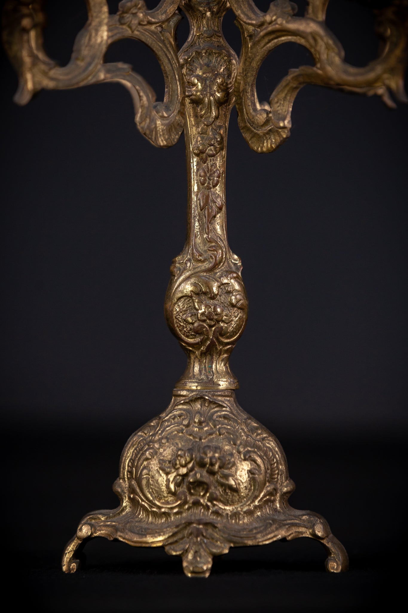 Bronze 5 Arms Candelabra | mid 1900s Vintage | 14" / 35.5 cm