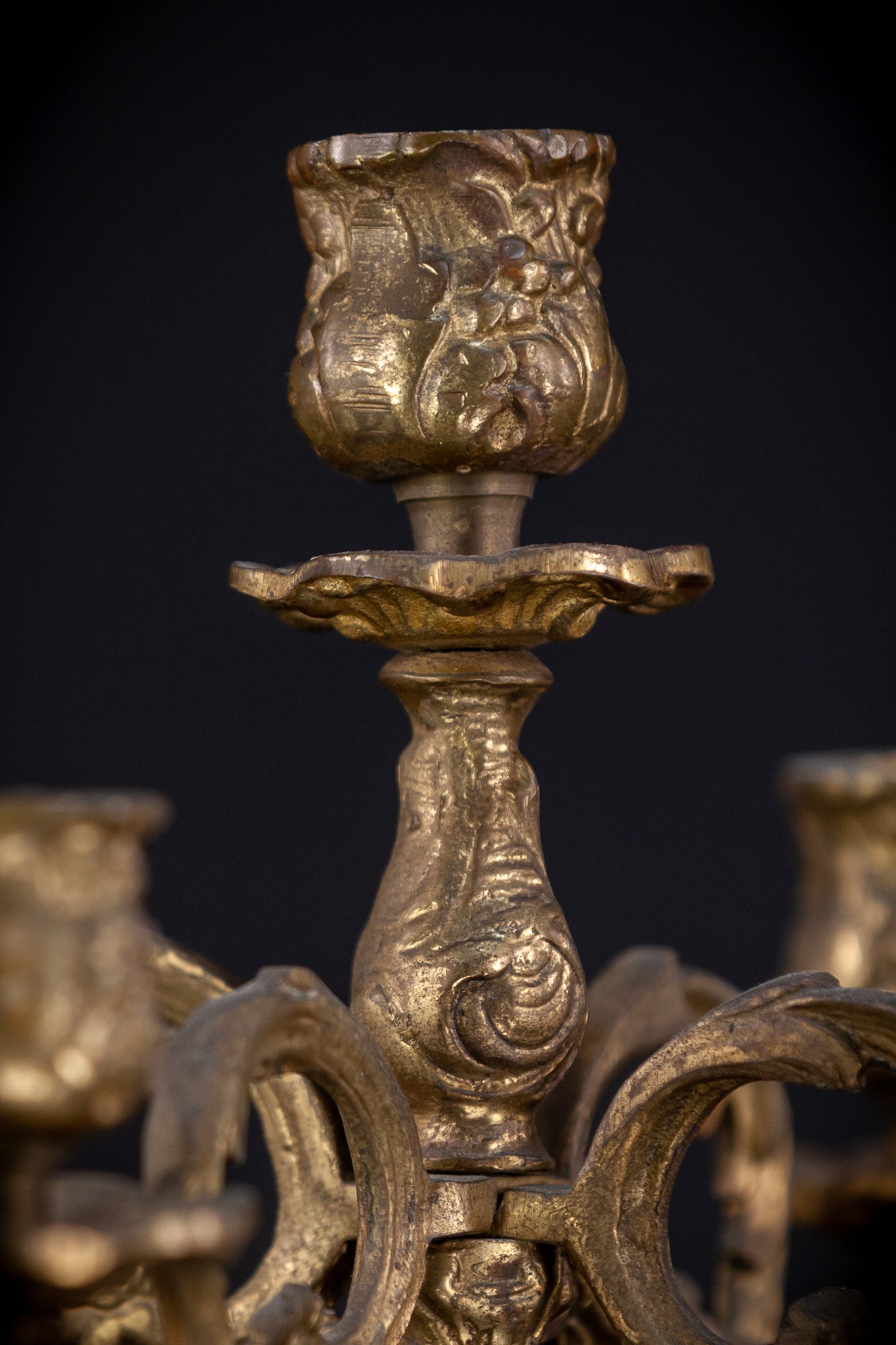 Bronze 5 Arms Candelabra | mid 1900s Vintage | 14" / 35.5 cm