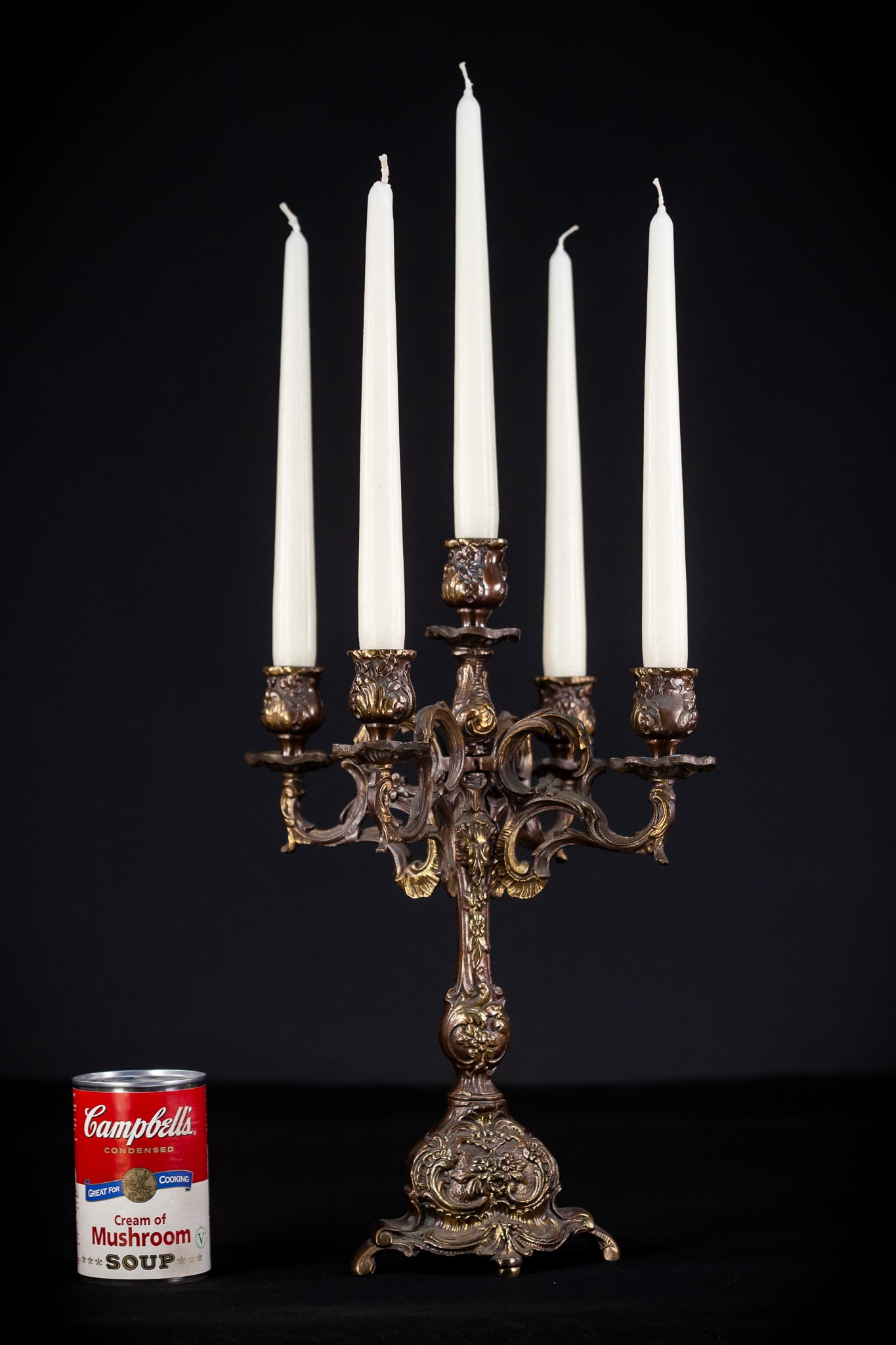 Bronze Candelabra | French Vintage 14.6" / 37 cm
