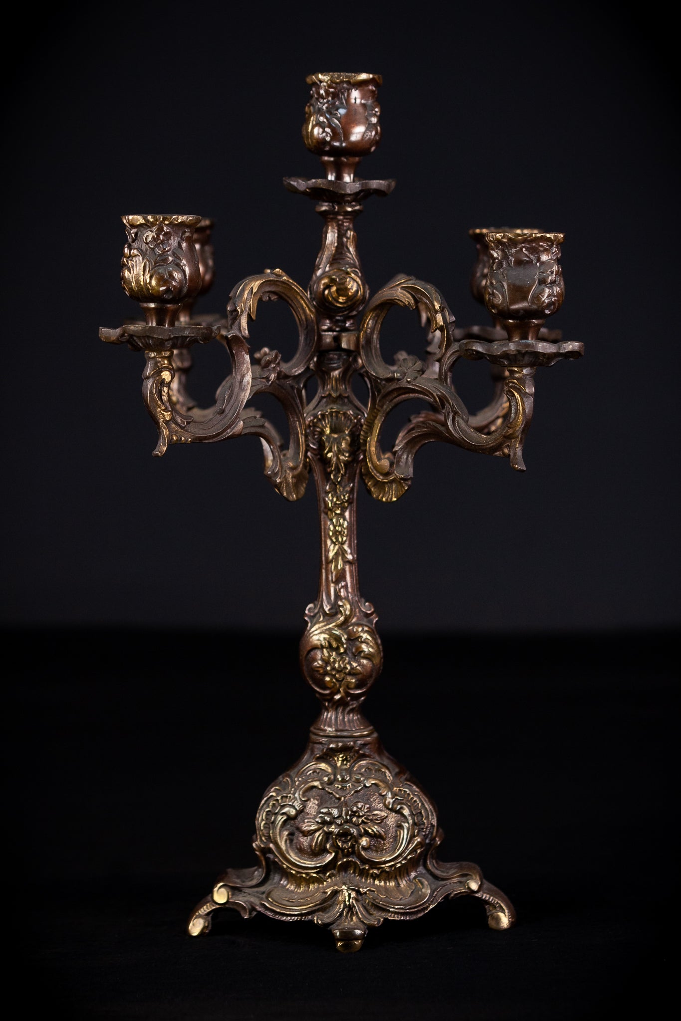 Bronze Candelabra | French Vintage 14.6" / 37 cm