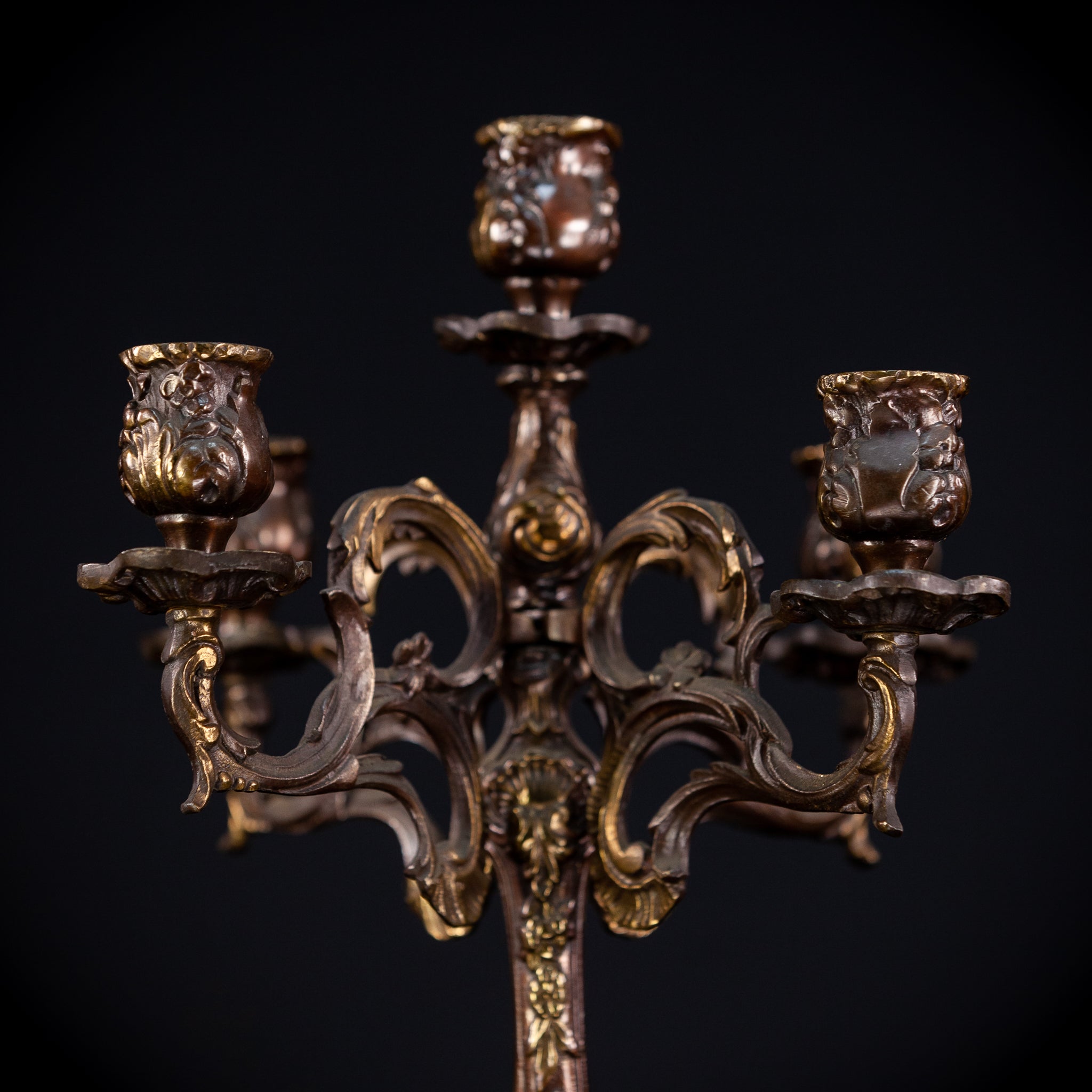 Bronze Candelabra | French Vintage 14.6" / 37 cm