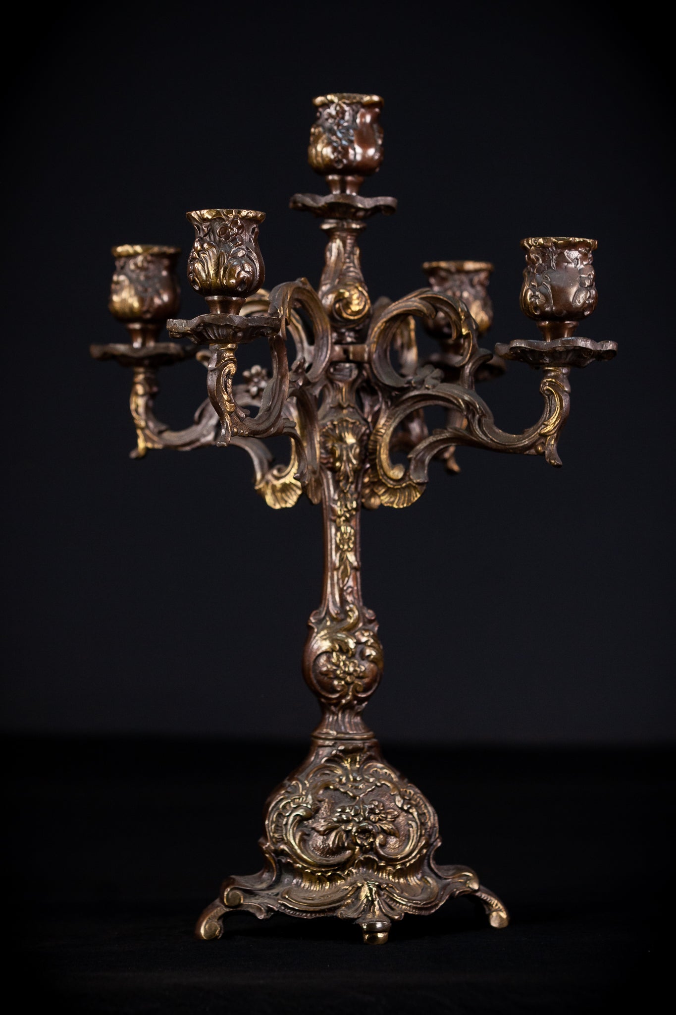 Bronze Candelabra | French Vintage 14.6" / 37 cm