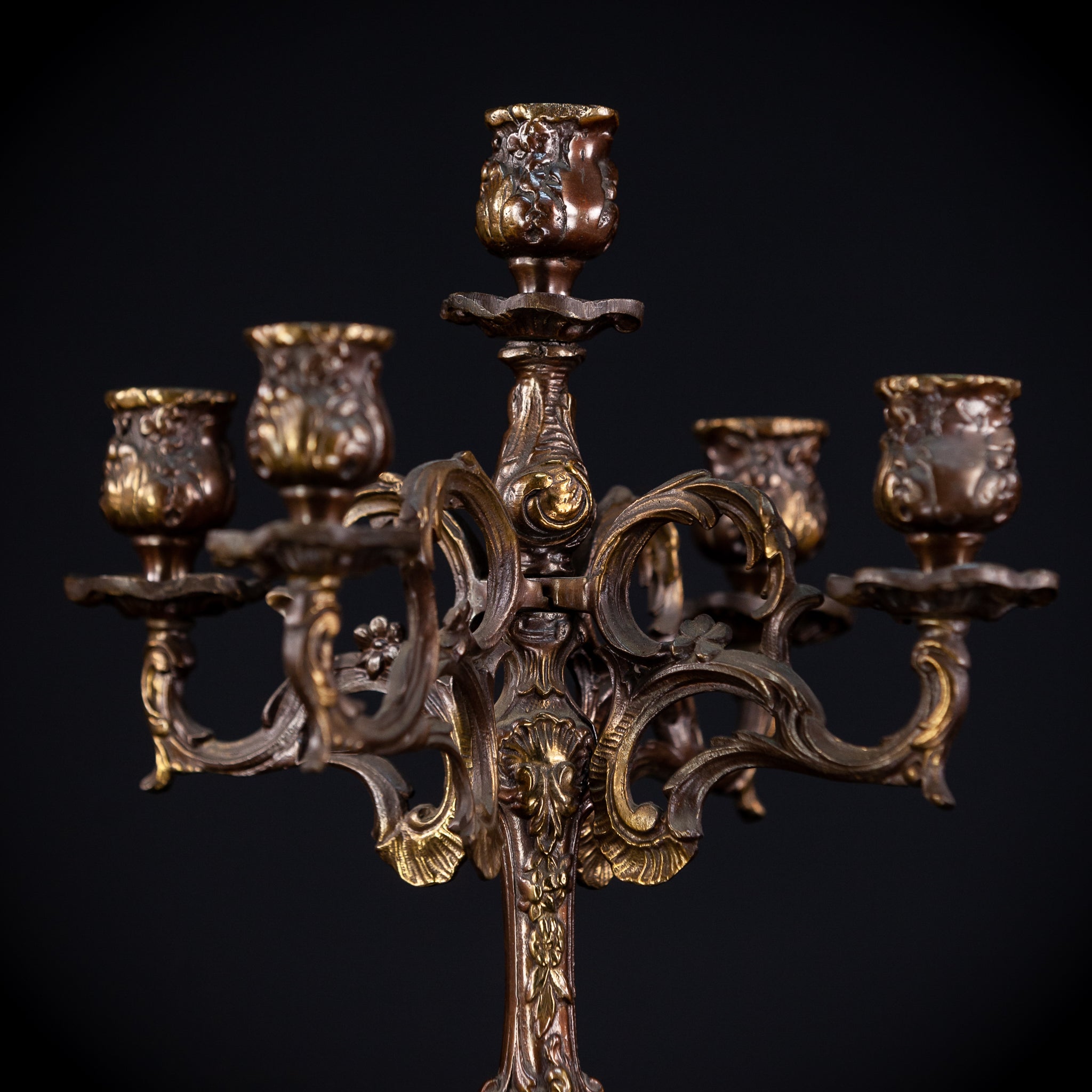 Bronze Candelabra | French Vintage 14.6" / 37 cm