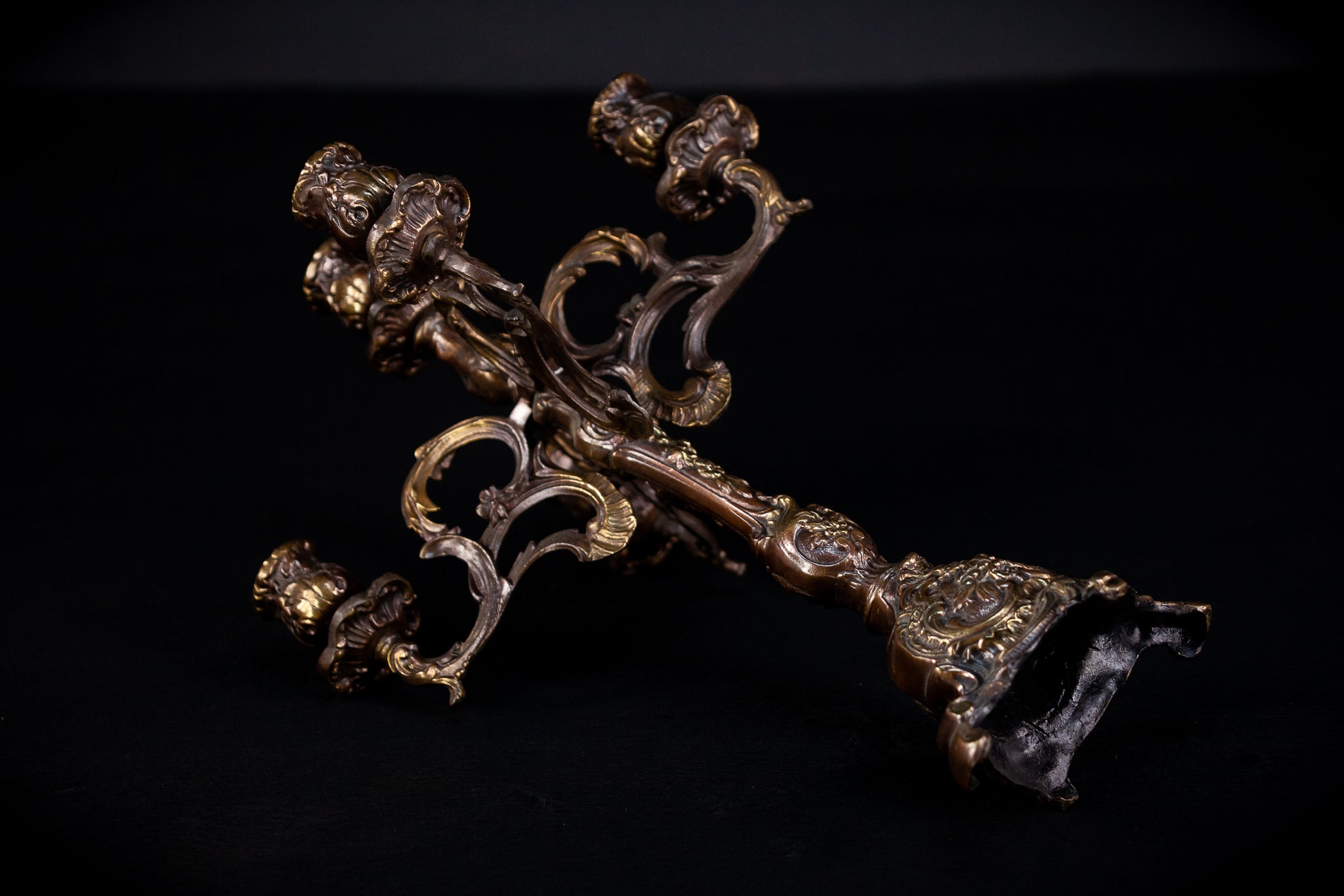 Bronze Candelabra | French Vintage 14.6" / 37 cm