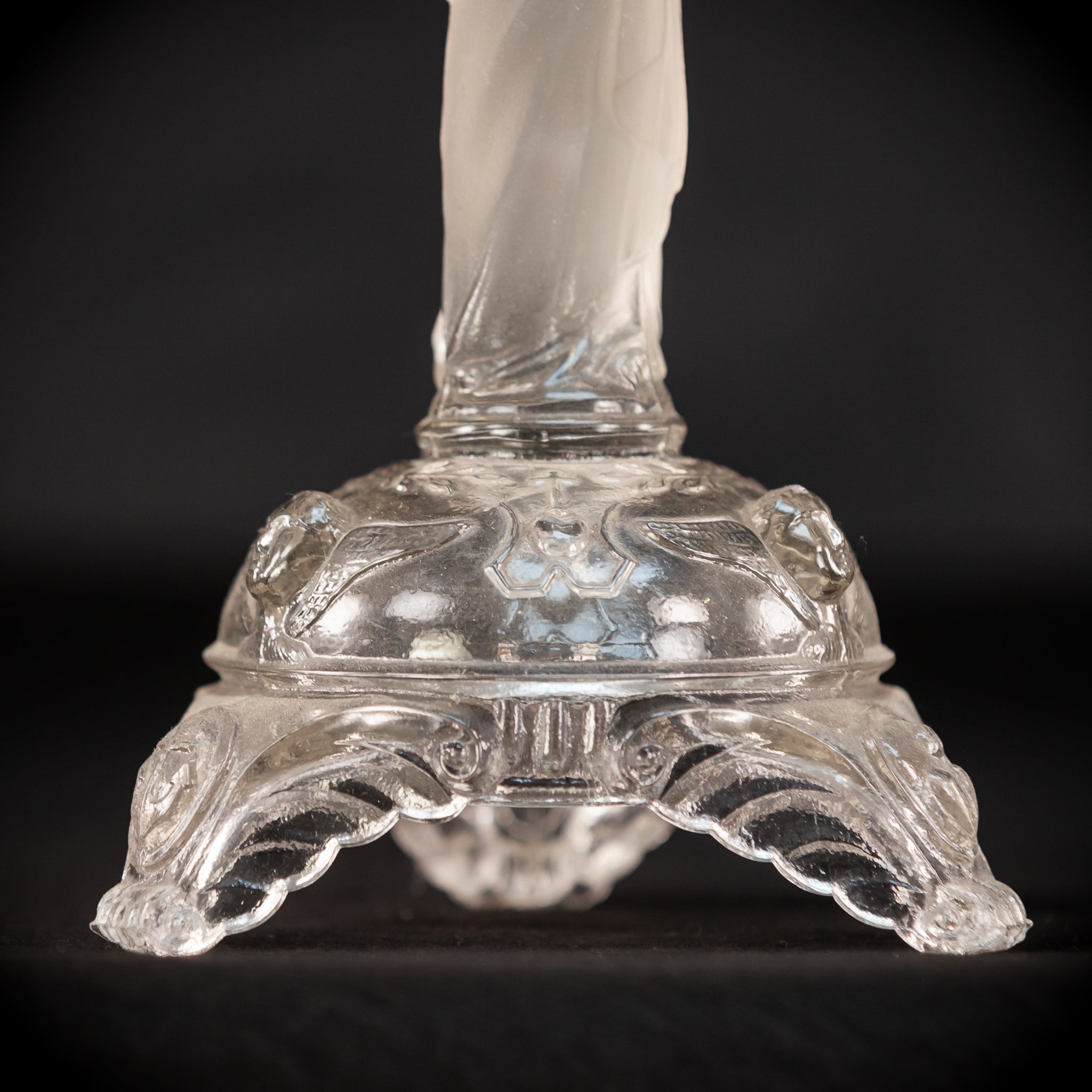 Candlesticks Pair | French Antique Glass | 13"
