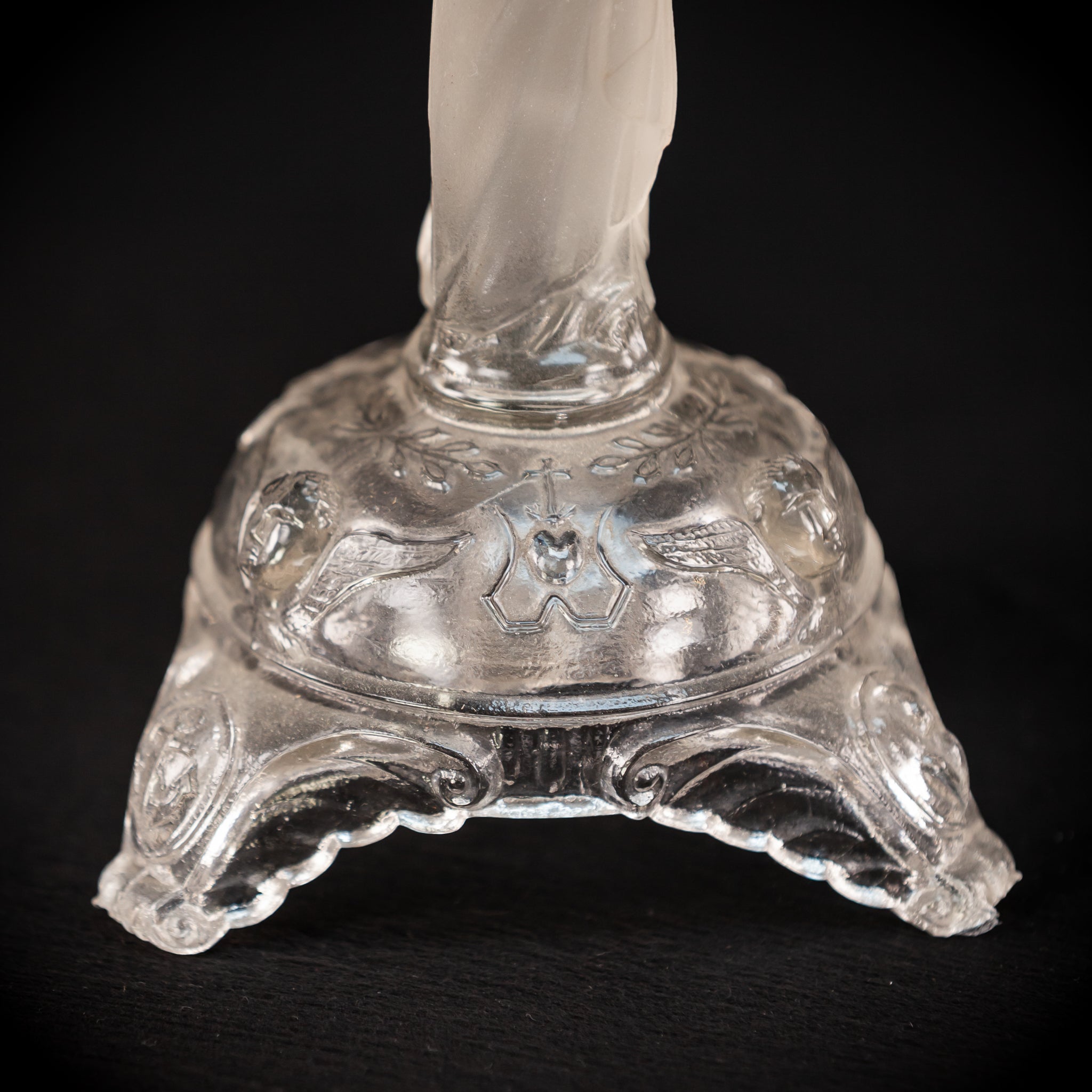 Candlesticks Pair | French Antique Glass | 13"