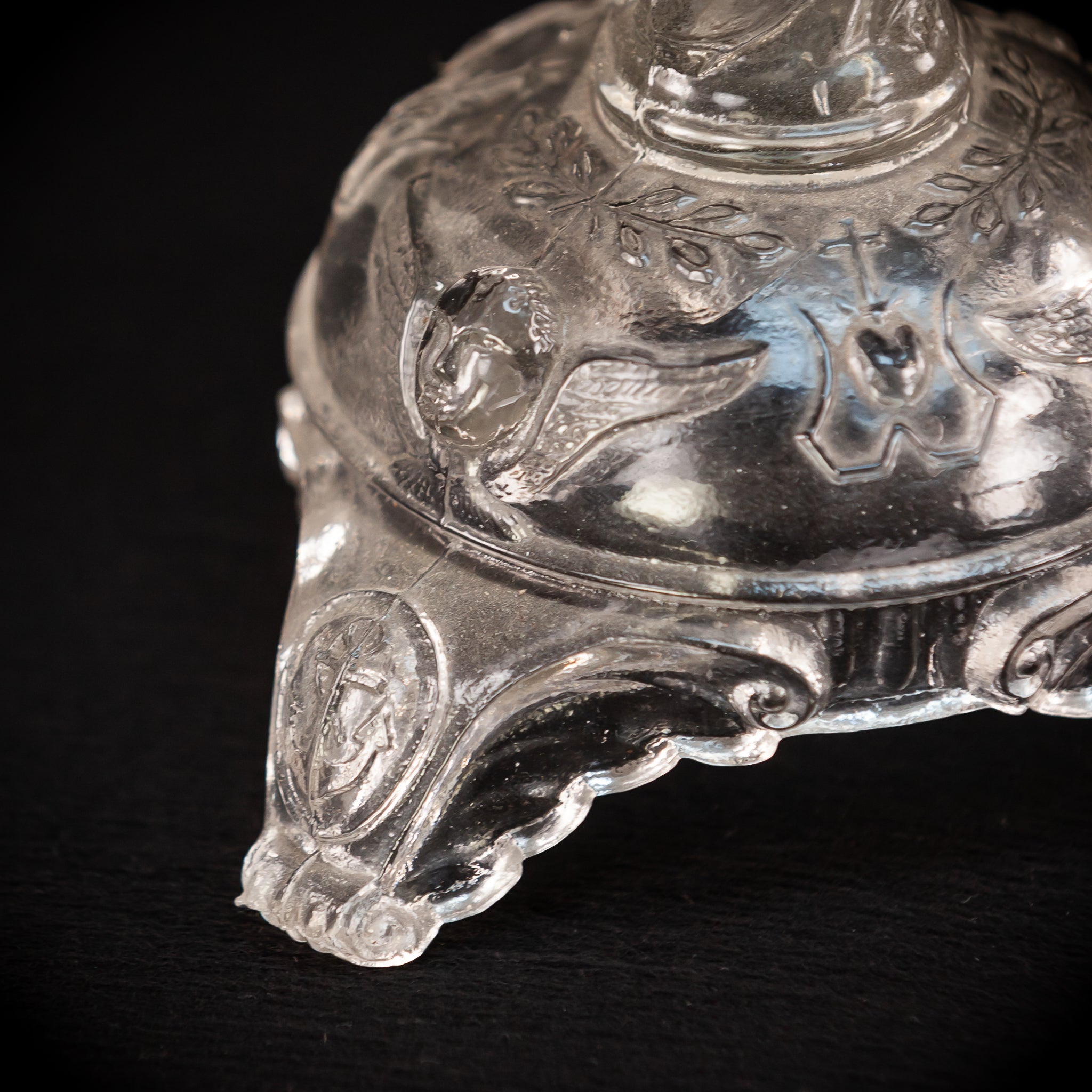 Candlesticks Pair | French Antique Glass | 13"