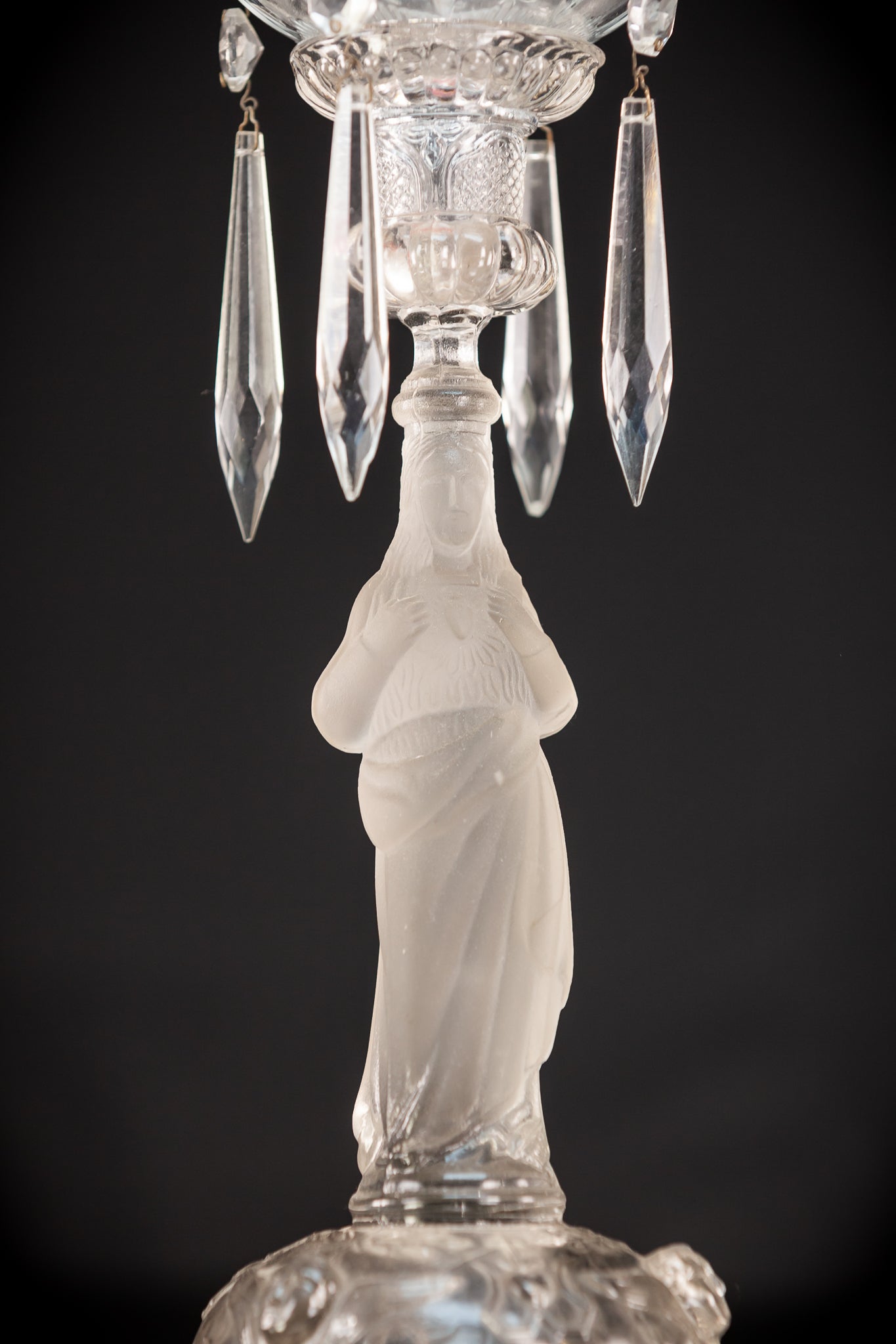 Candlesticks Pair | French Antique Glass | 13"