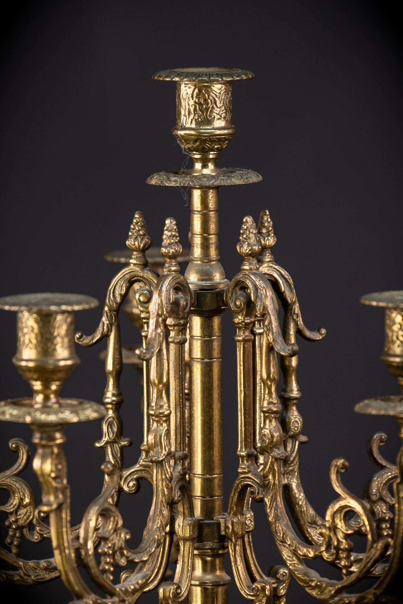 Pair of Baroque Bronze Candelabras | Vintage 24" / 61 cm