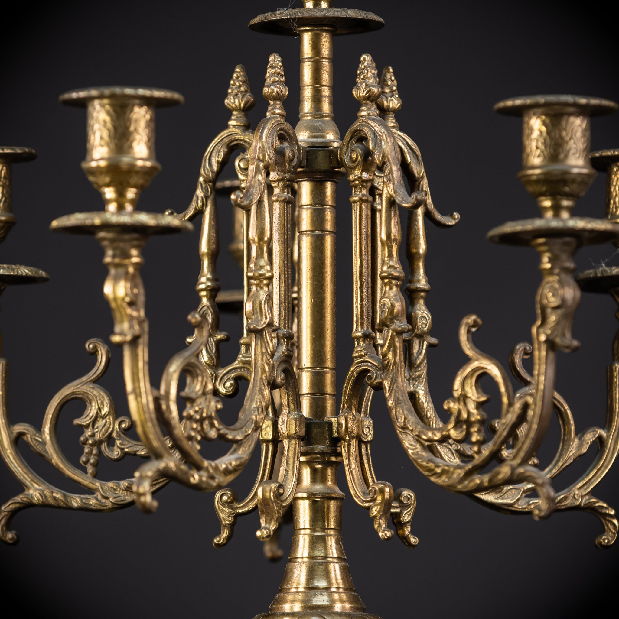 Pair of Baroque Bronze Candelabras | Vintage 24" / 61 cm