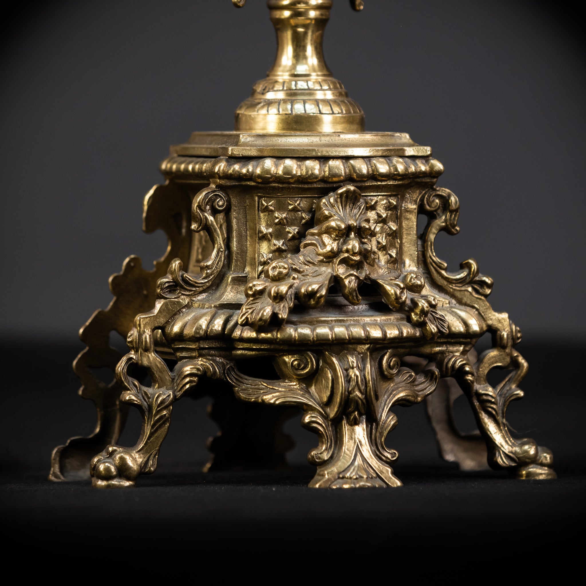 Pair of Baroque Bronze Candelabras | Vintage 24" / 61 cm