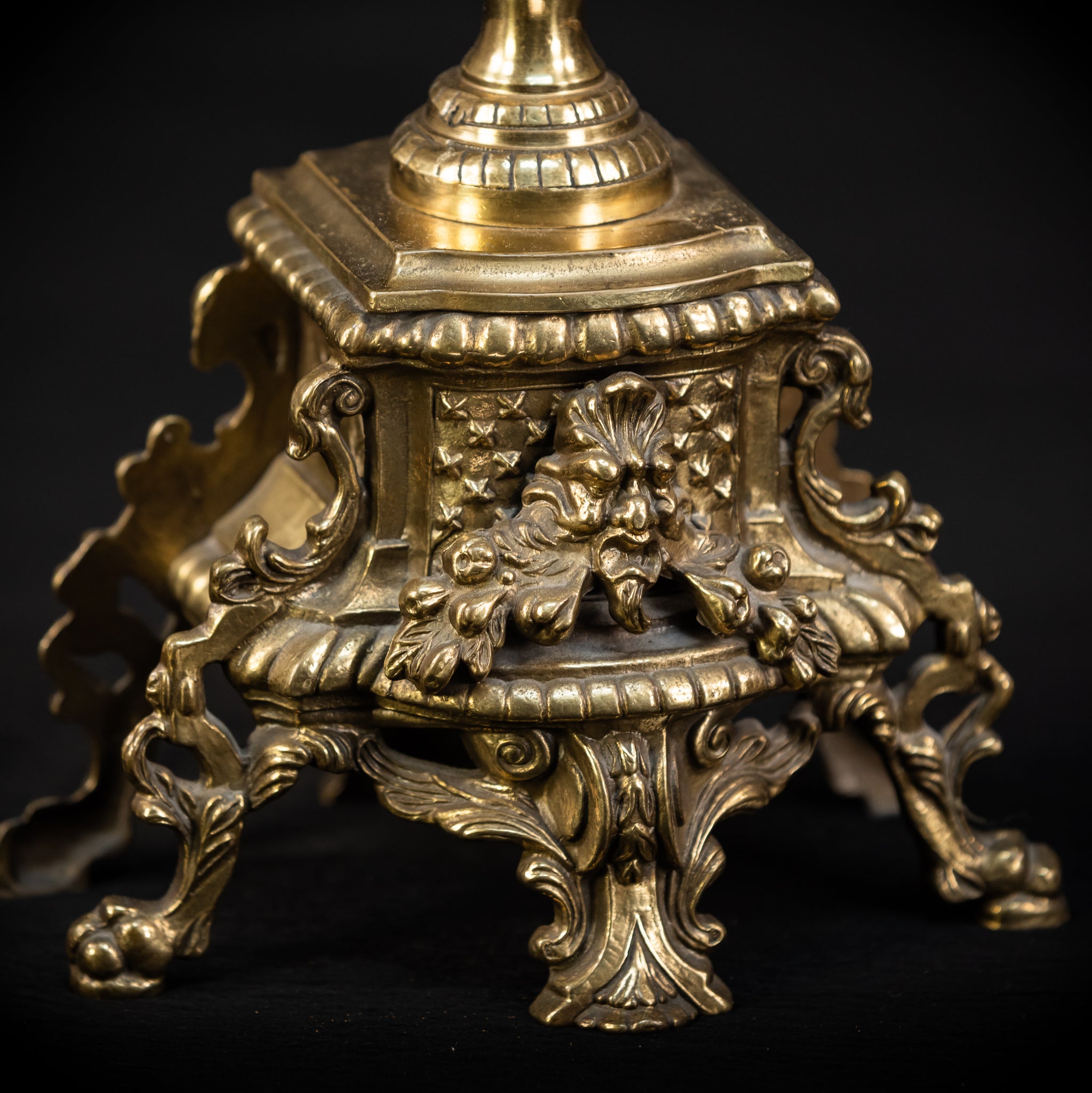 Pair of Baroque Bronze Candelabras | Vintage 24" / 61 cm
