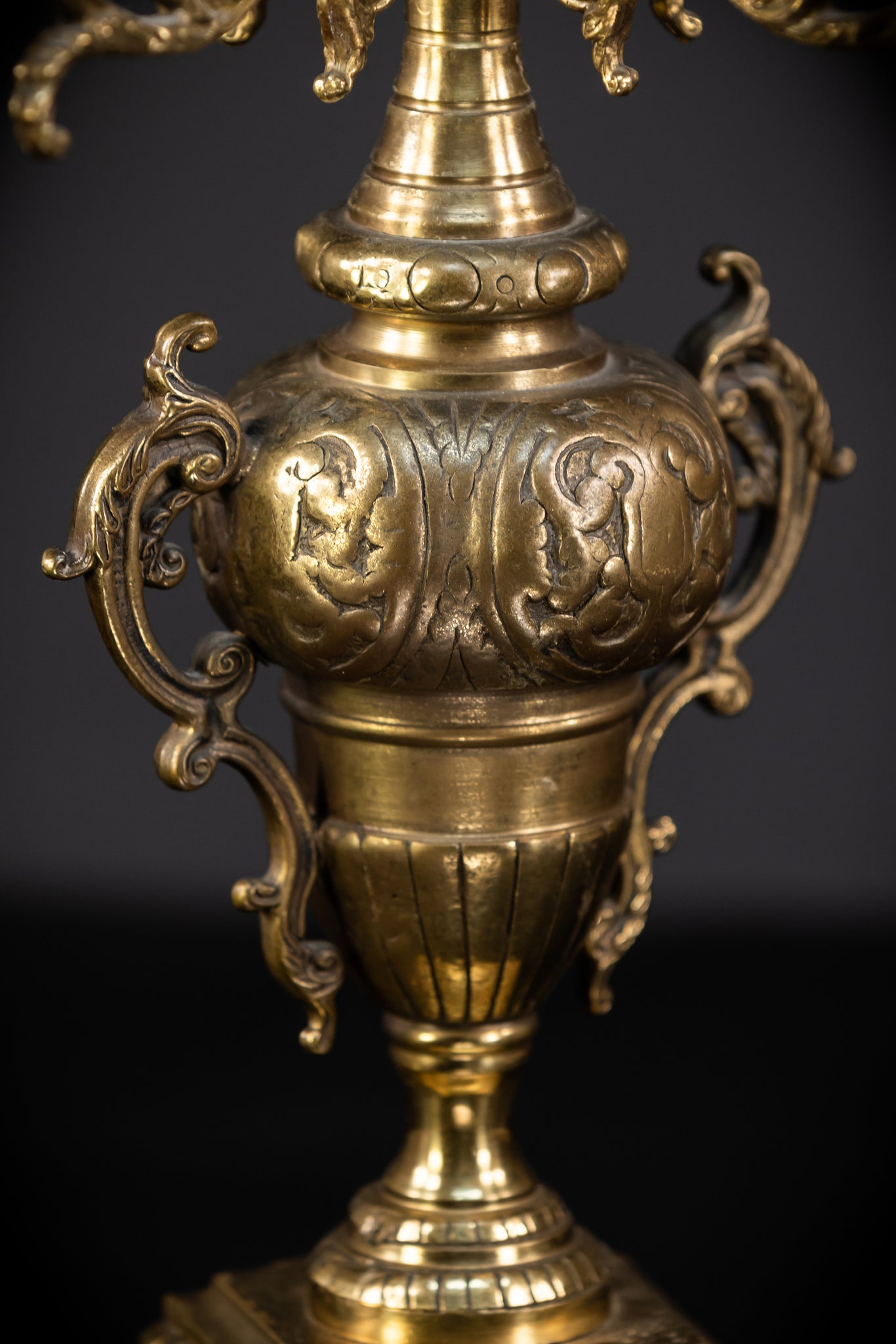 Pair of Baroque Bronze Candelabras | Vintage 24" / 61 cm