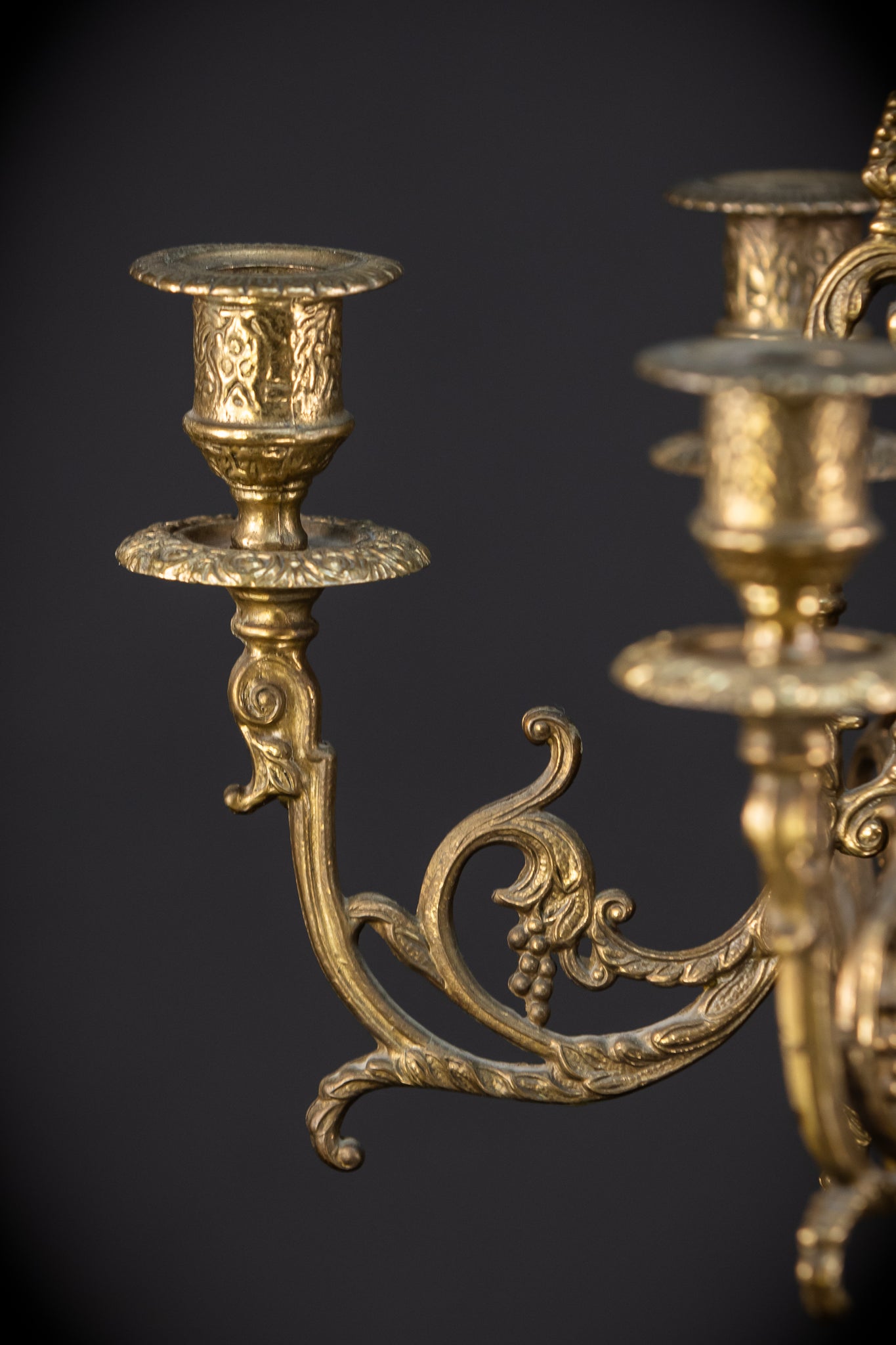 Pair of Baroque Bronze Candelabras | Vintage 24" / 61 cm