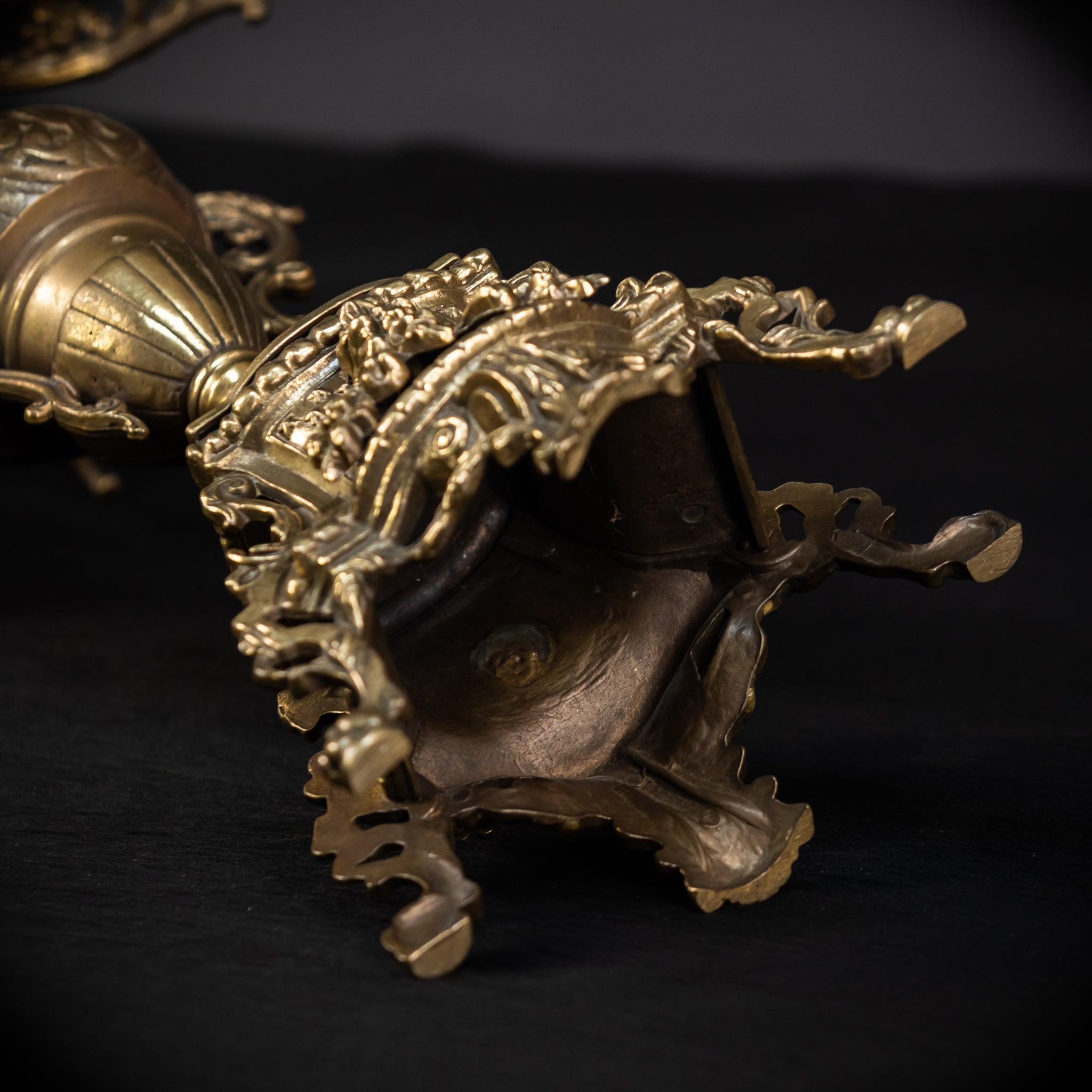 Pair of Baroque Bronze Candelabras | Vintage 24" / 61 cm