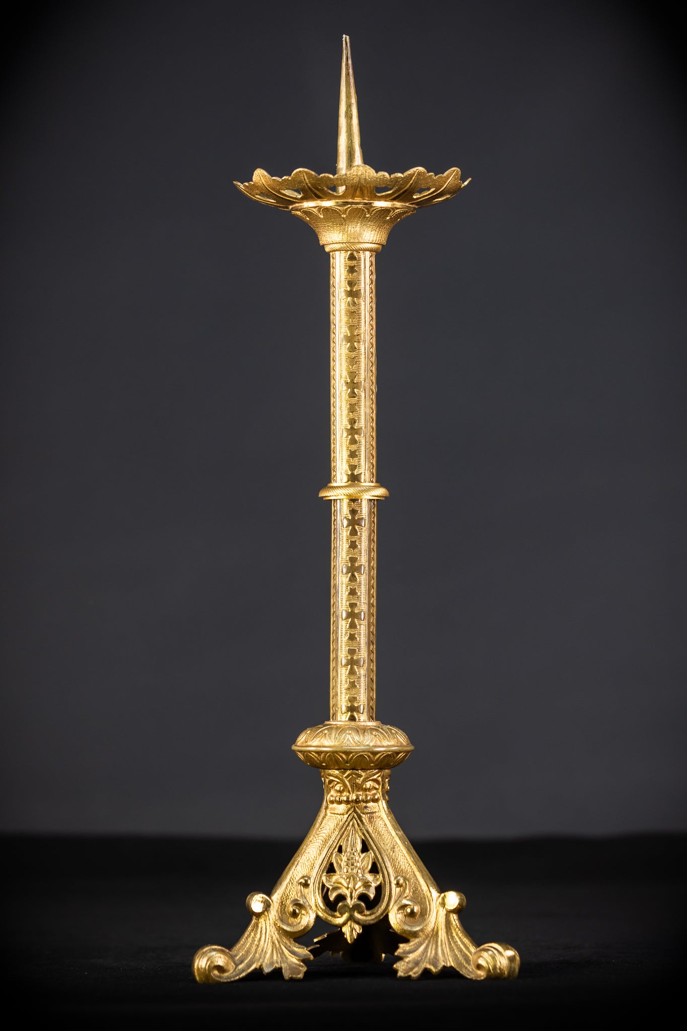 Pair of Gothic Bronze Candlesticks | 1800s Antique