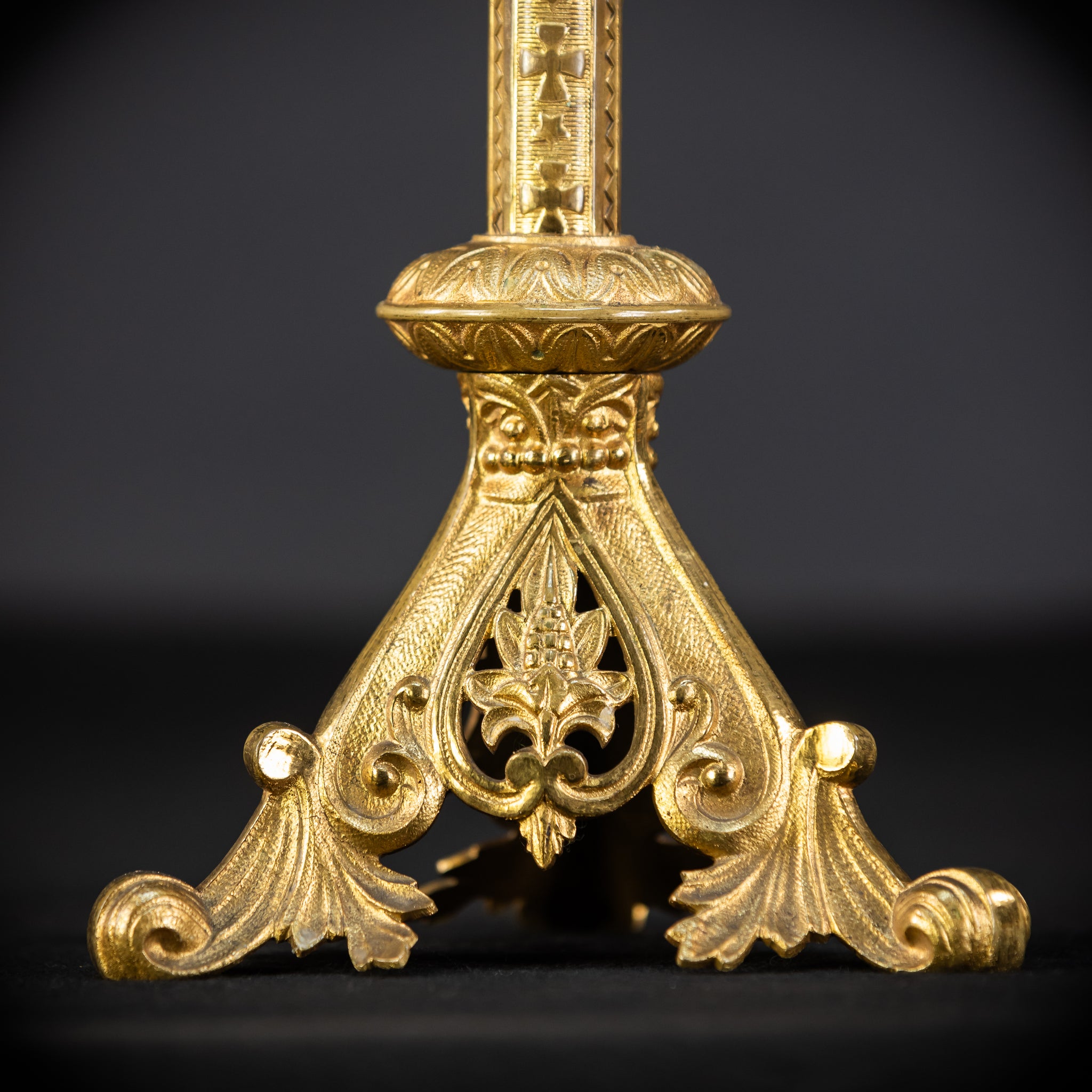Pair of Gothic Bronze Candlesticks | 1800s Antique