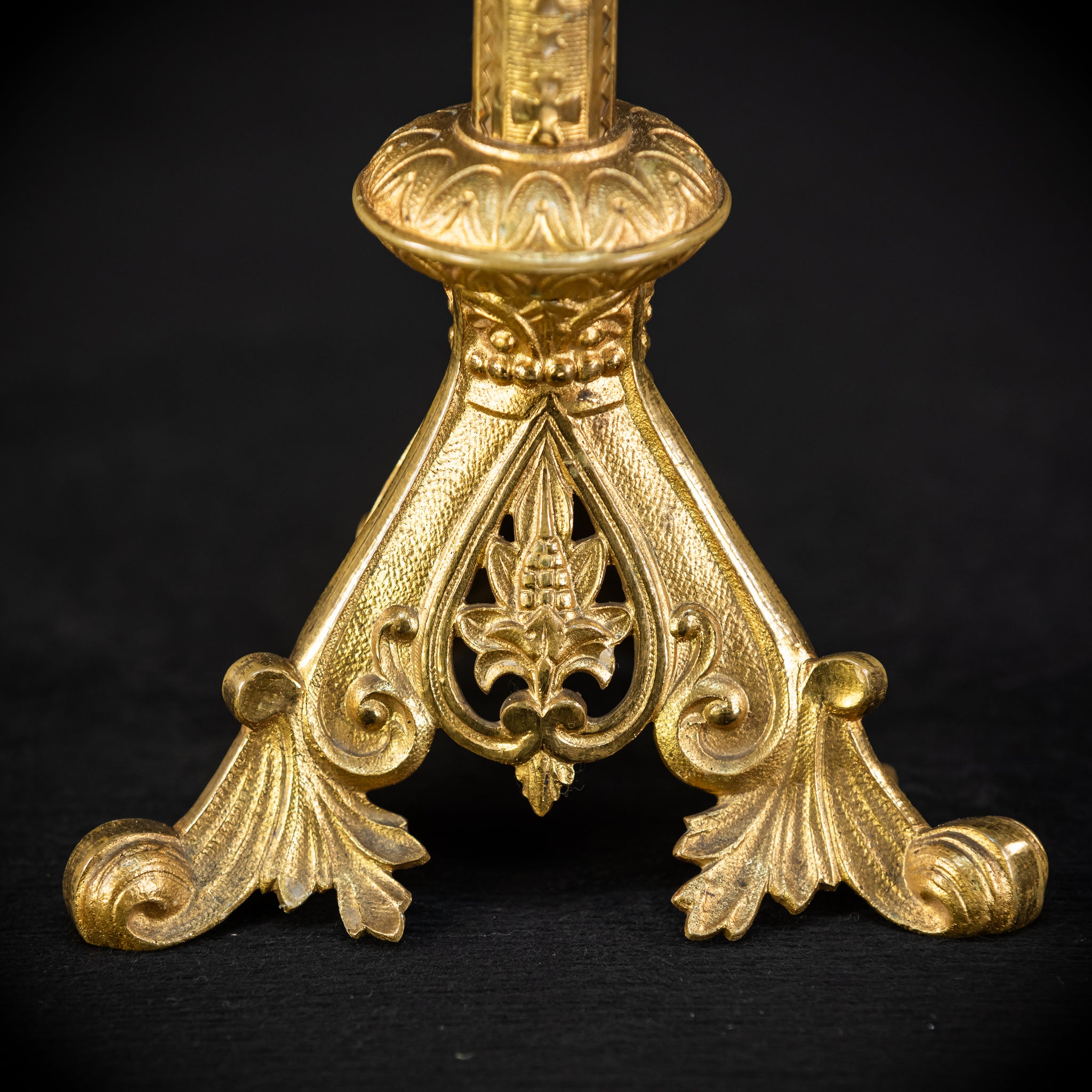 Pair of Gothic Bronze Candlesticks | 1800s Antique