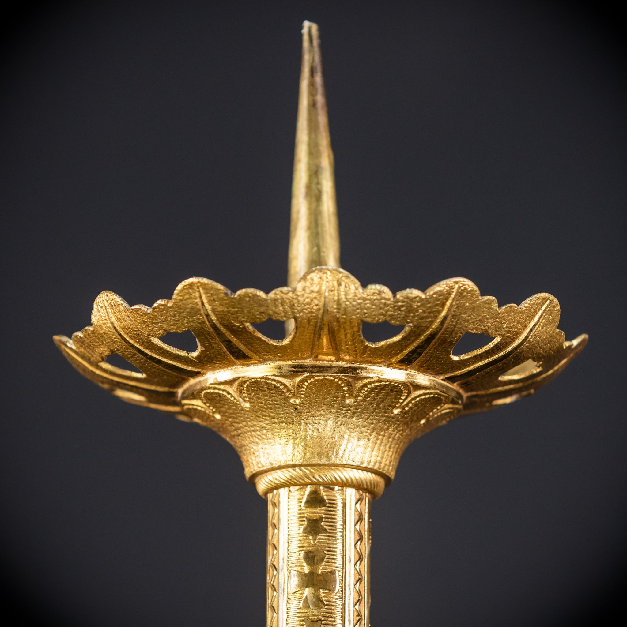 Pair of Gothic Bronze Candlesticks | 1800s Antique