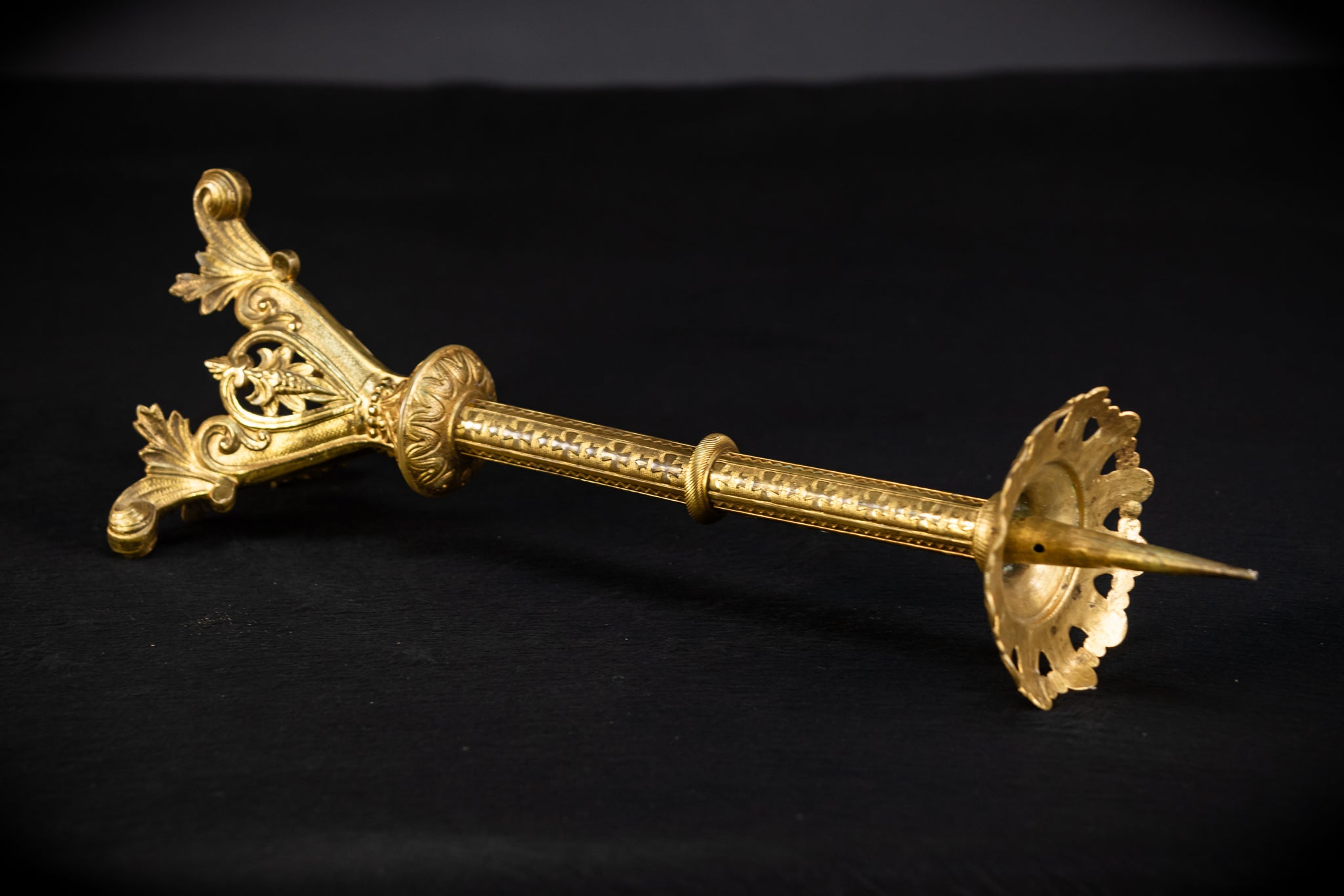 Pair of Gothic Bronze Candlesticks | 1800s Antique