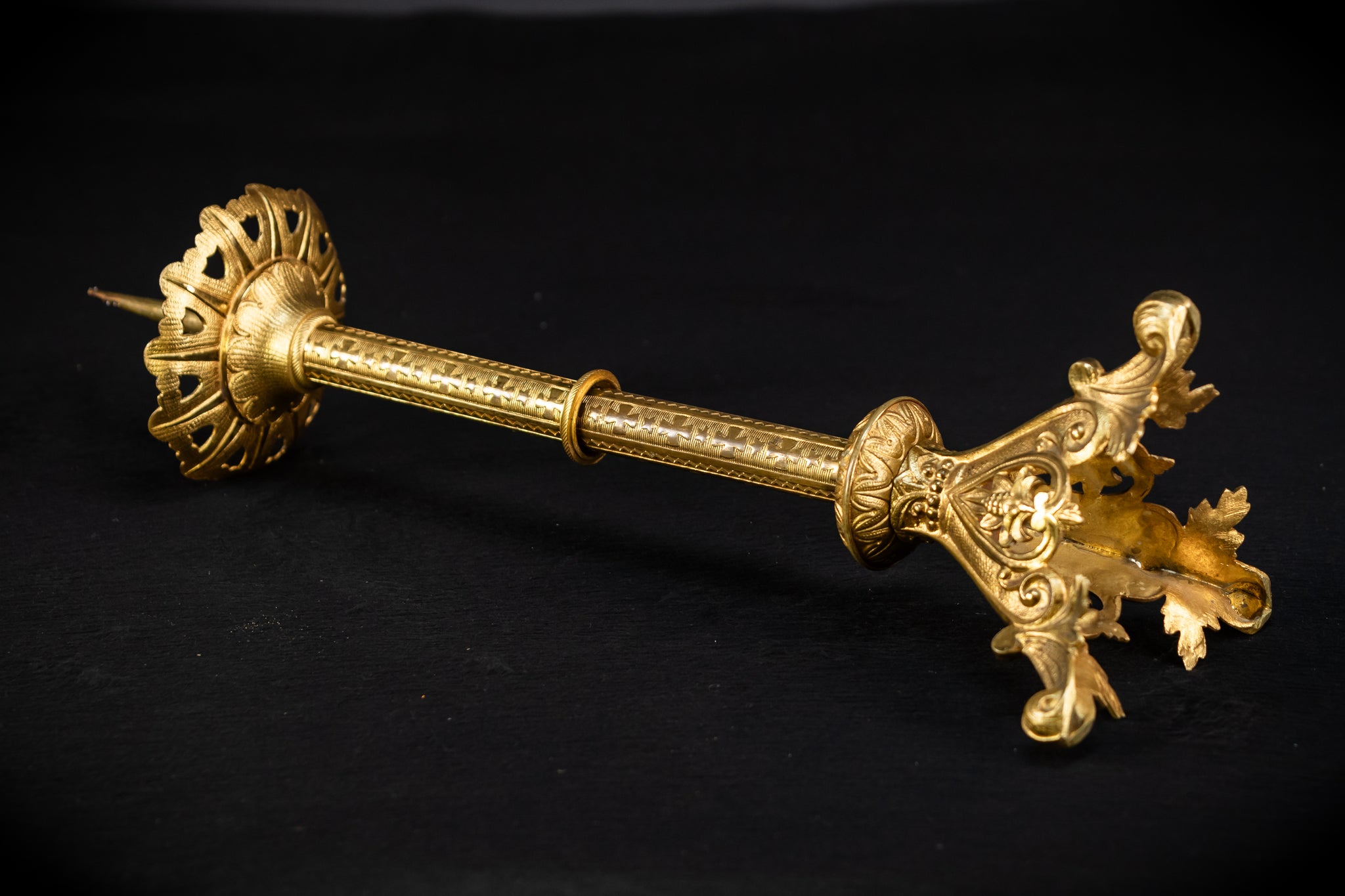 Pair of Gothic Bronze Candlesticks | 1800s Antique