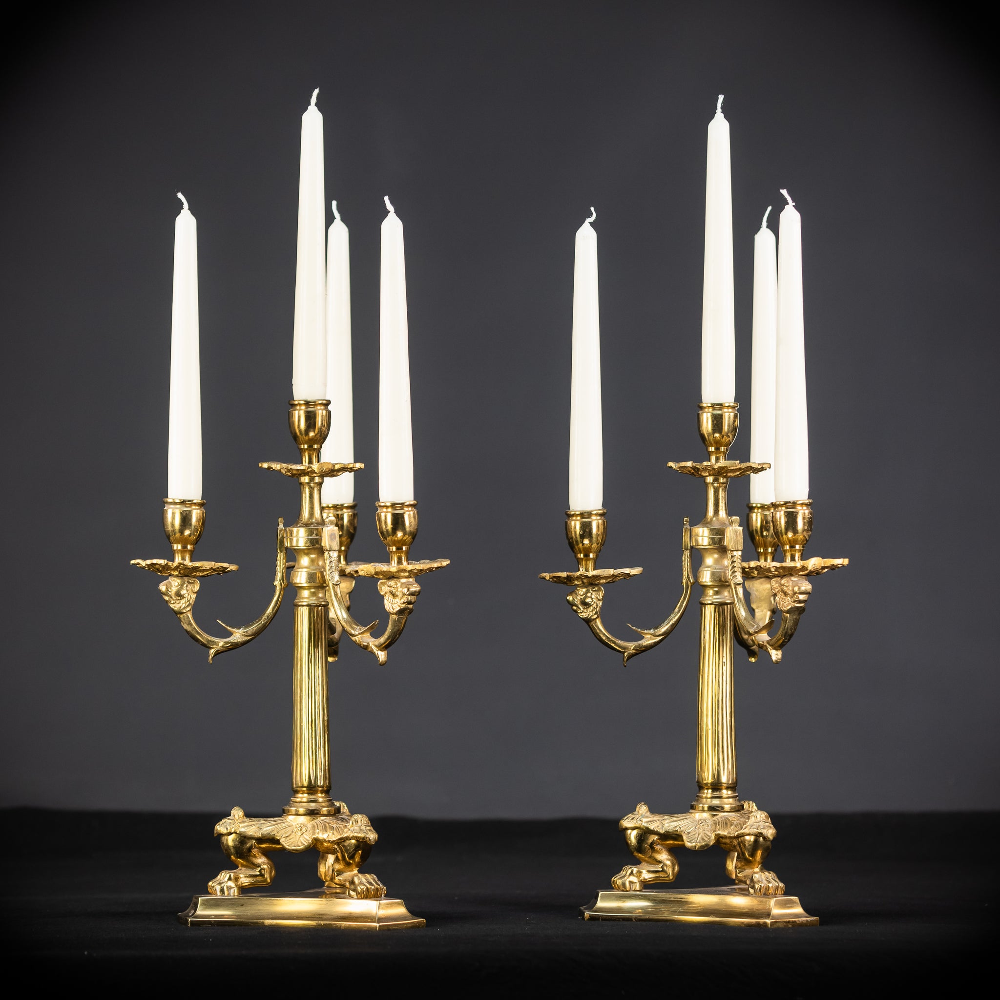 Pair of Antique Candelabras | 13.4" / 34 cm