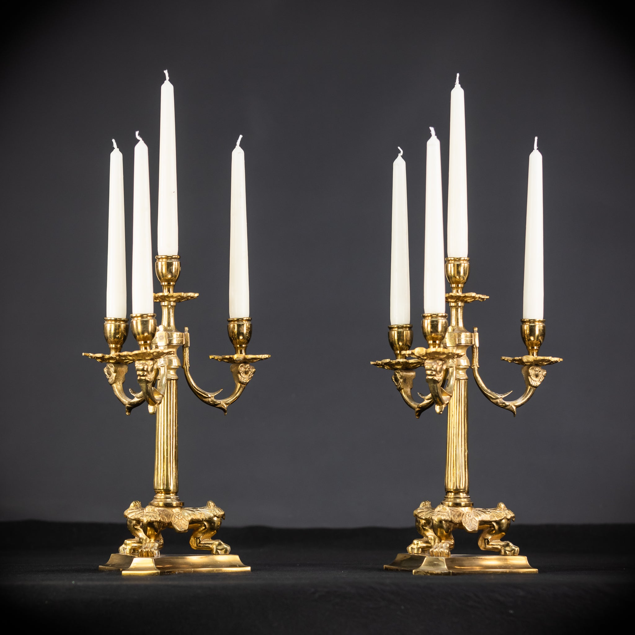 Pair of Antique Candelabras | 13.4" / 34 cm