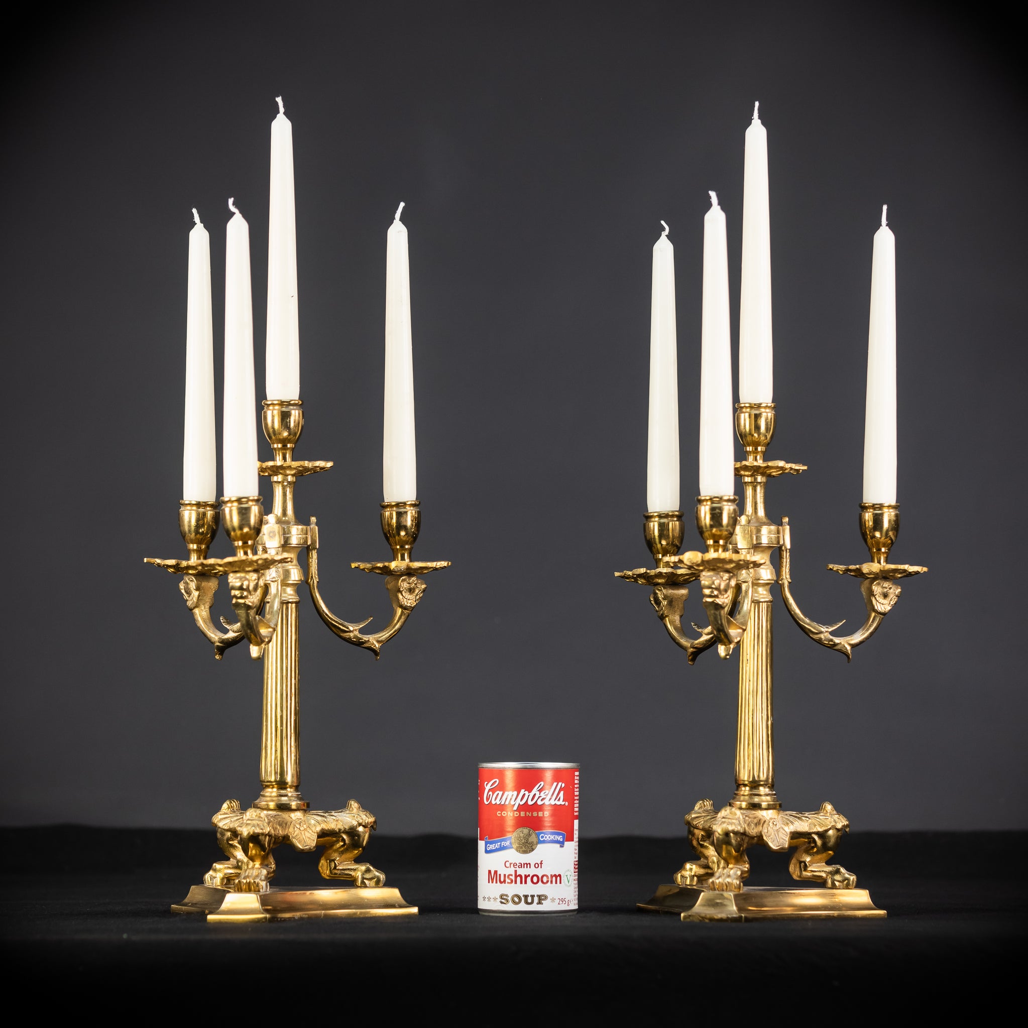 Pair of Antique Candelabras | 13.4" / 34 cm
