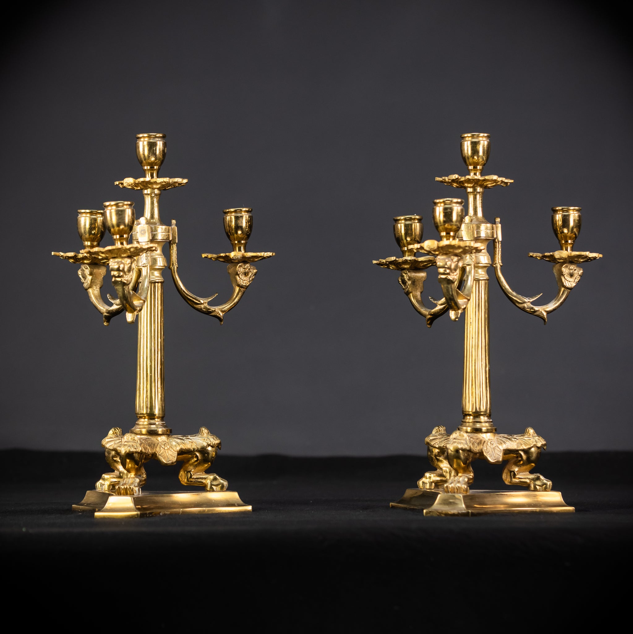 Pair of Antique Candelabras | 13.4" / 34 cm